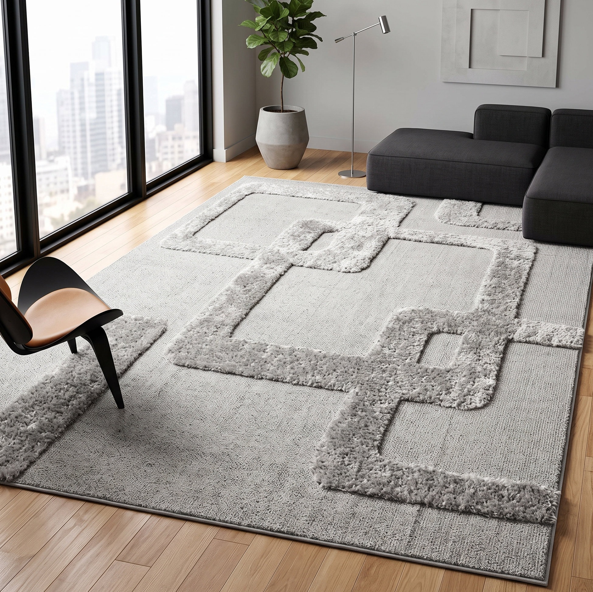 GOODproduct Teppich »Modea, geometrisches Muster, 3D« rechteckig 20 mm Höhe Ton-in-Ton, Hoch-Tief, weich, Wohnzimmer, Schlafzimmer