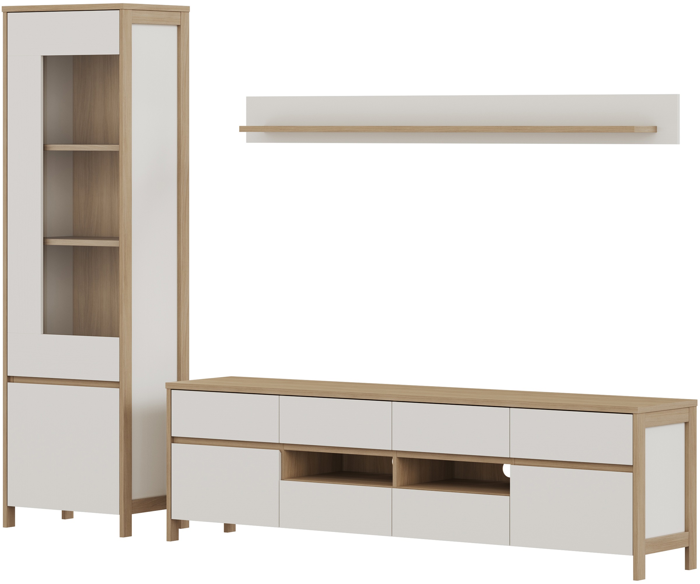 Home affaire Wohnwand »Stranda, moderne Anbauwand, Komplettset im Scandi-Style« 3 Stk. tlg.