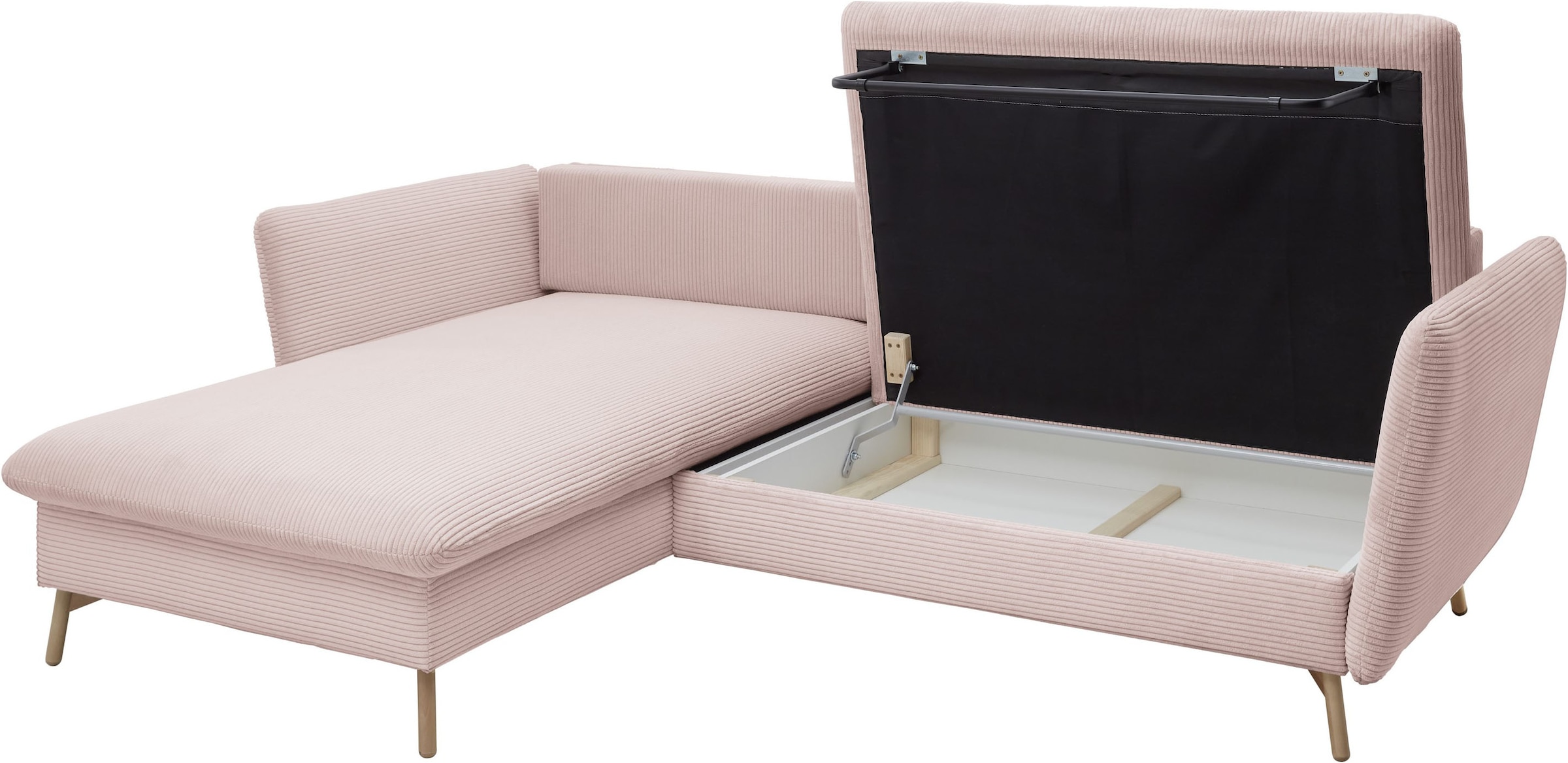 GOODproduct Canapé d'angle »MERLE, 258 cm, L-Form, traumhafter Cord,« mit Bettfunktion und Bettkasten, Liegefläche 224 x 139