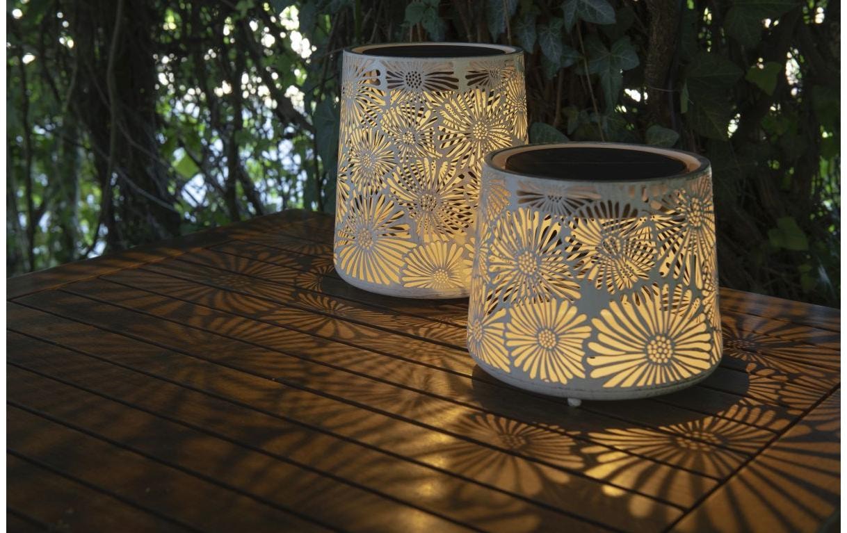 STT Laterne »Antic Mini Blossom« Dekorative Solar-Laterne mit Dämmerungsschalter