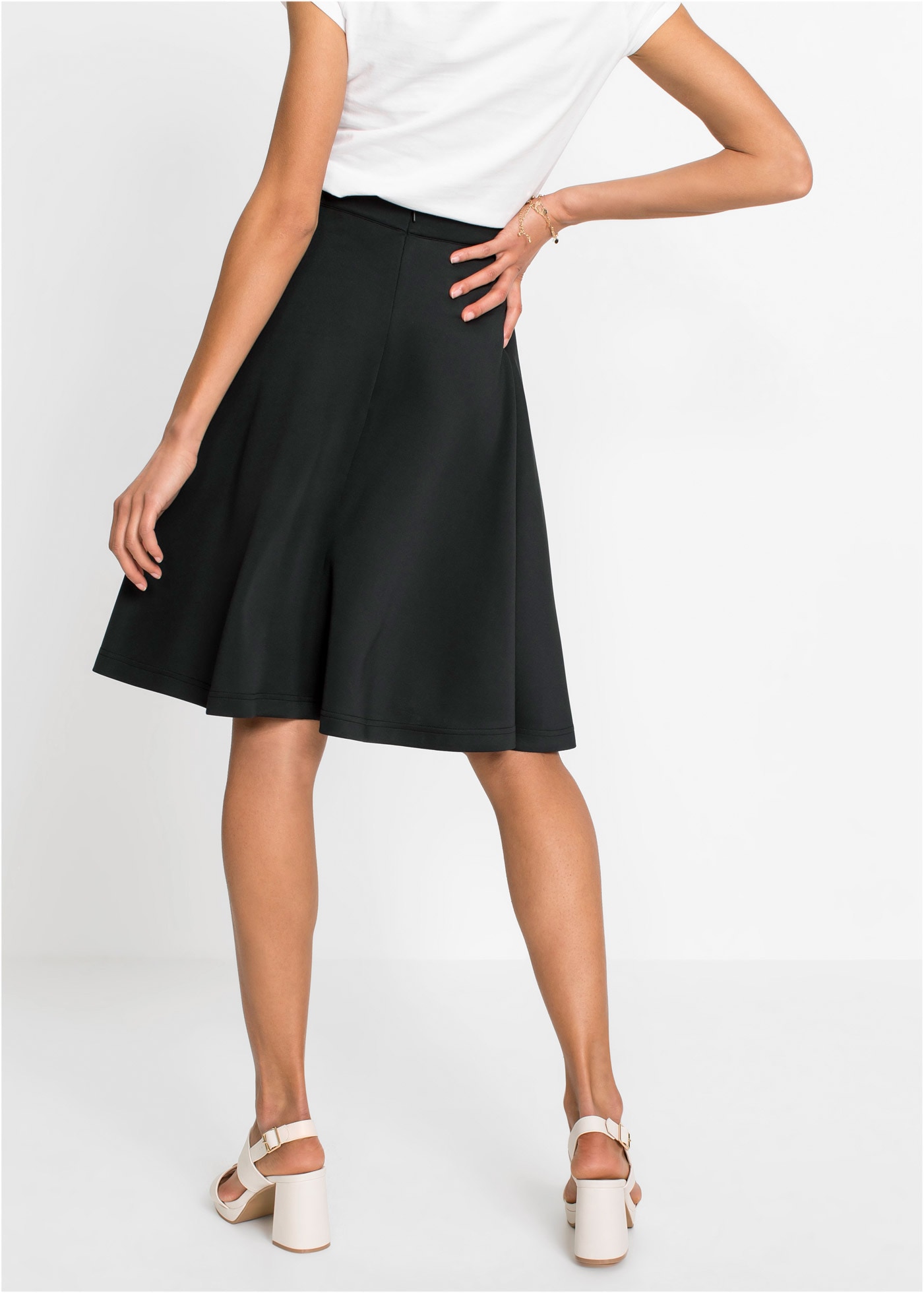 bonprix Sommerrock 1 aus Polyester und Elasthan, ausgestellte Passform, eleganter Stil