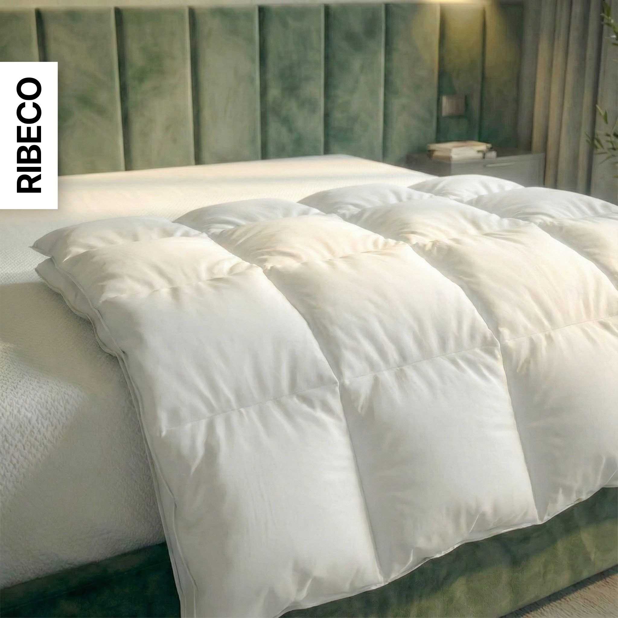 RIBECO Daunenbettdecke »Johanna, Bettdecke in 135x200 und 155x220cm und weiteren Grössen« leicht Füllung 80Daunen20Federn 1 Stk. tlg. Topseller, Daunen und Federn, Daunendecke, Federdecke, Made in Germany