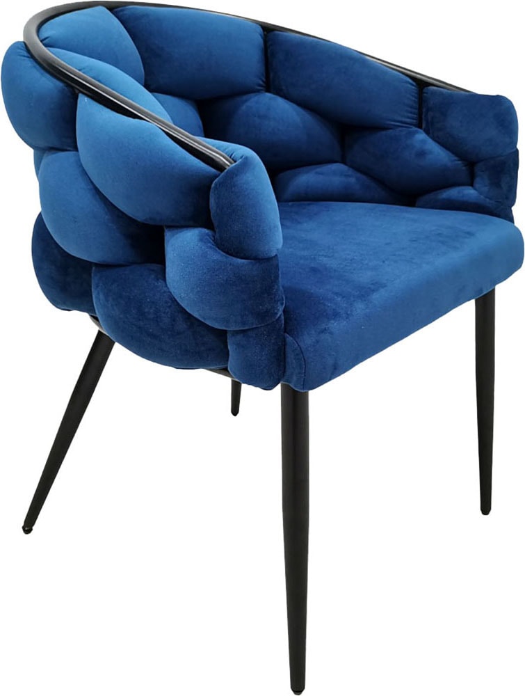 Kayoom Chaise rembourrée »Stuhl Grace 125 2er-Set, Gestell aus Eisen, bequem gepolstert« (Set) 2 cuisGraziöses Design, absolutes Eye-Catcher, geflochtener Rücken