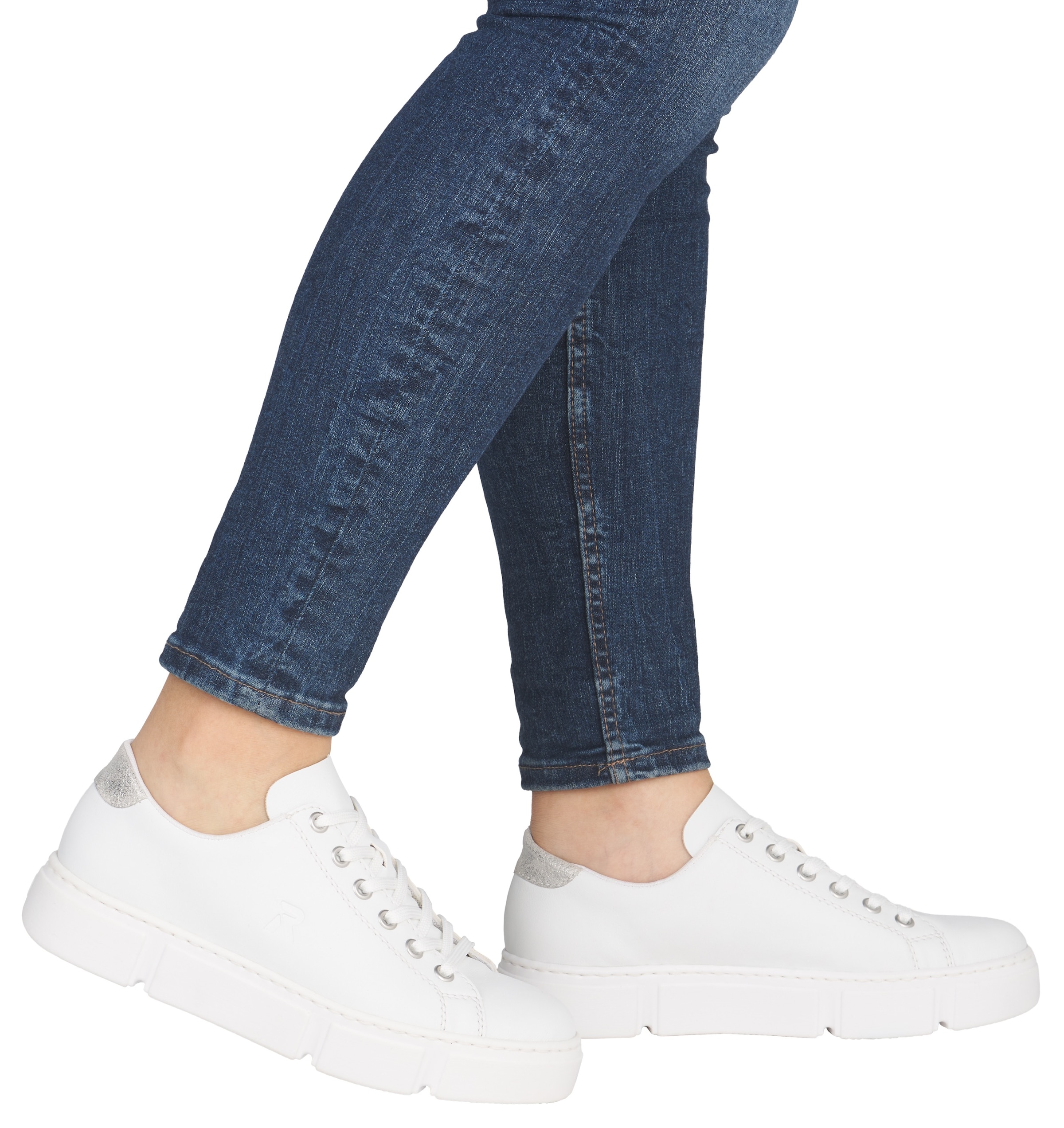 Rieker Baskets à plateforme  in monochromer Optik, Freizeitschuh, Halbschuh, Schnürschuh