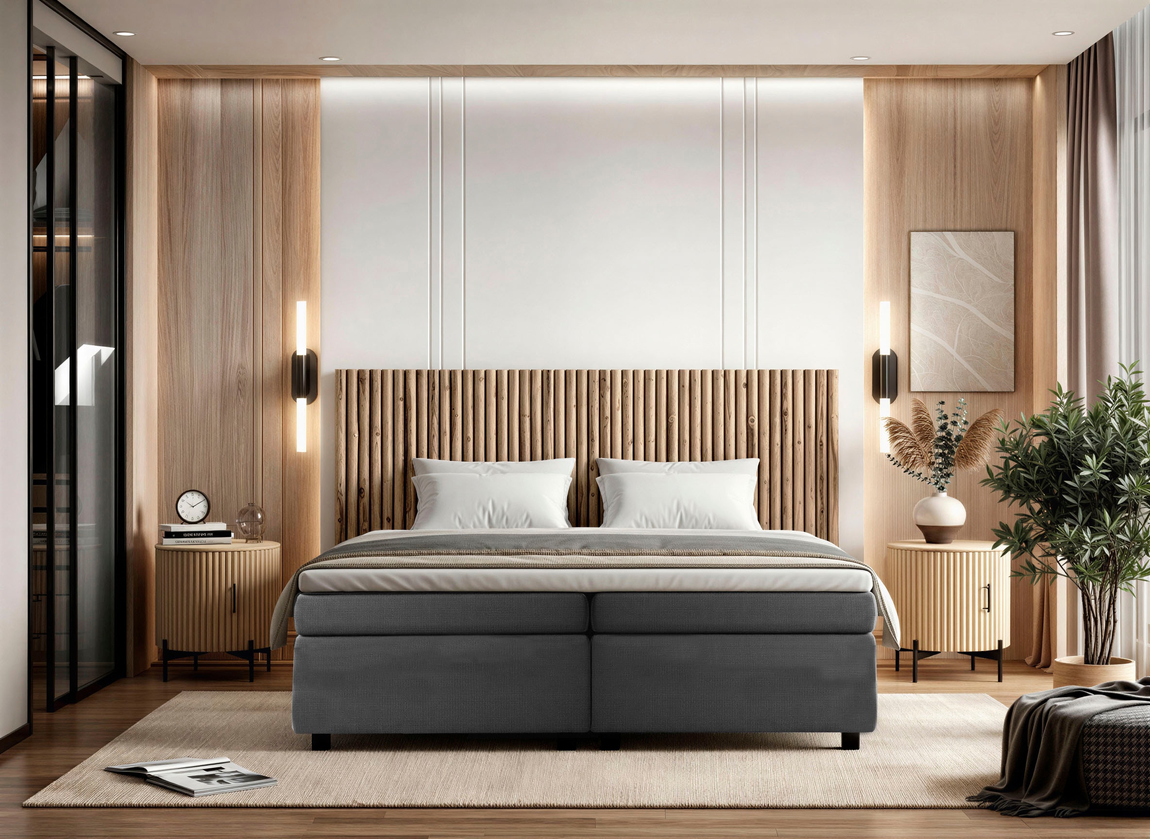 SIT Kopfteil »Bett-Kopfteil Teak Äste Natur Holz Wandpaneel Landhaus Design« Teak Kopfteil aus Naturholz Ästen im rustikalen Landhaus Stil