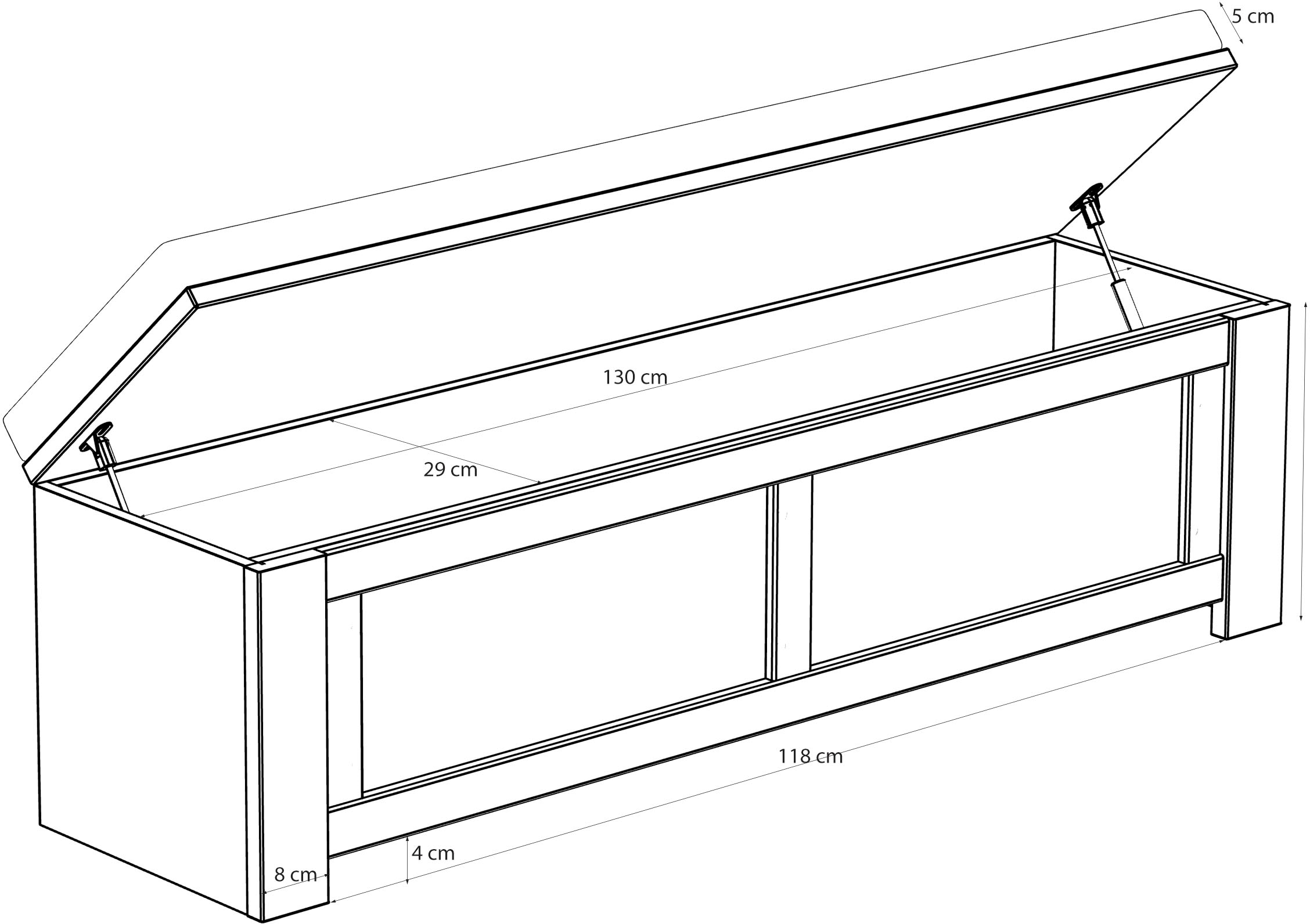 FORTE Coffre-siège »Bohol« espace de rangement pliable, rembourré