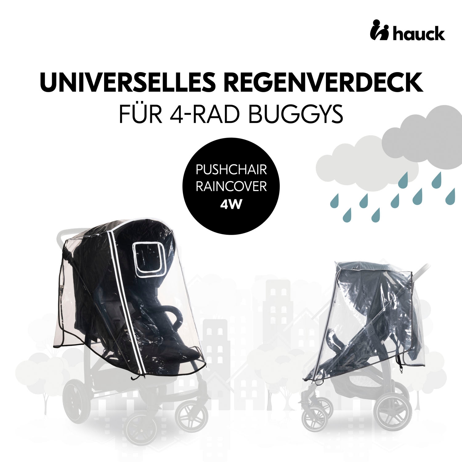 Hauck Kinderwagen-Regenschutzhülle »Pushchair Raincover 4W« für 4-Rad-Buggy