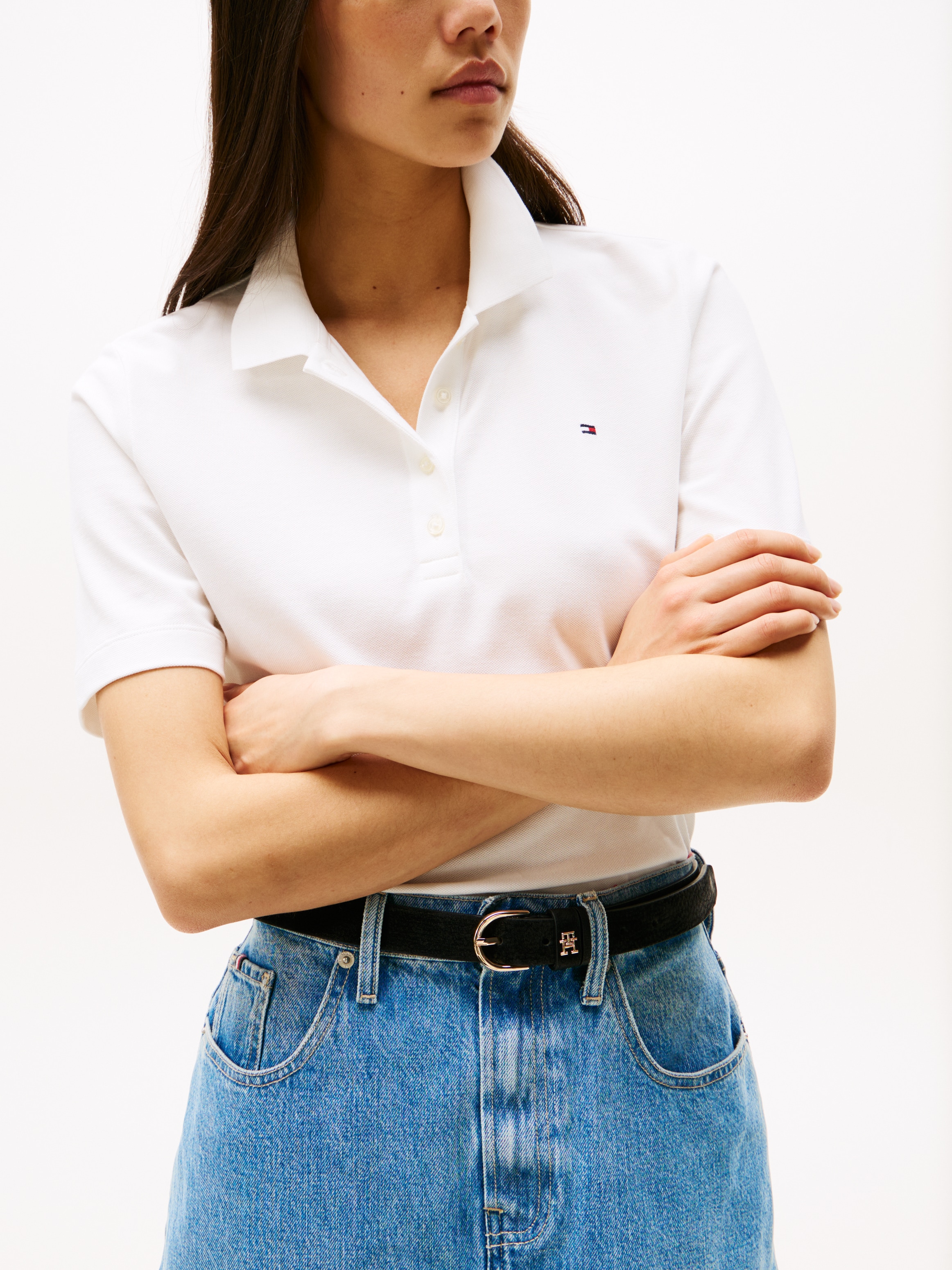 Tommy Hilfiger Polo »1985 REG PIQUE POLO« mit Logo-Stickerei, Seitenschlitze, Regular Fit