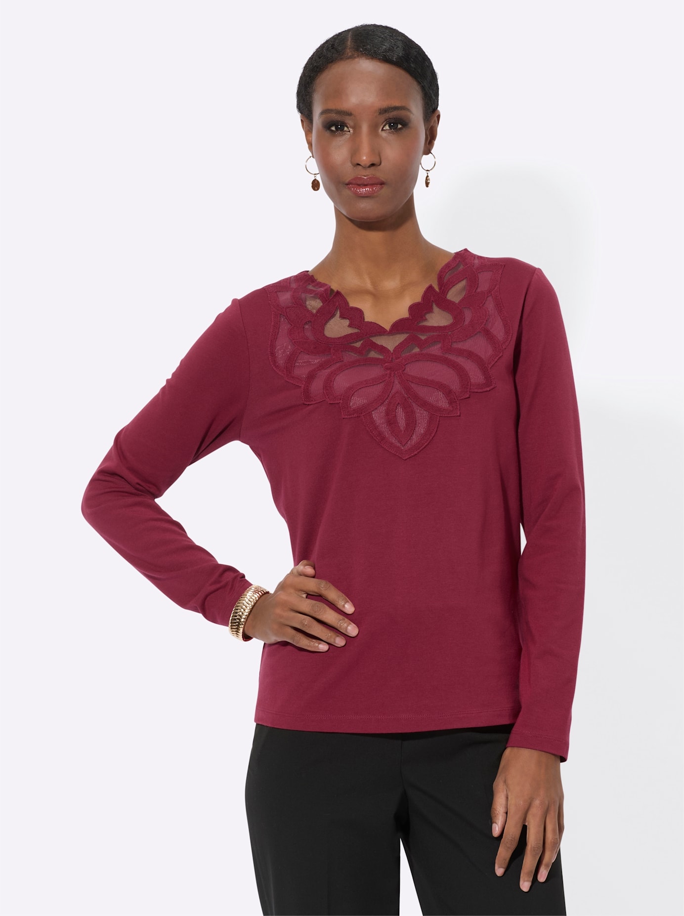 creation L T-shirt à manches longues »Modal-Baumwoll-Shirt«, 1 cuis
