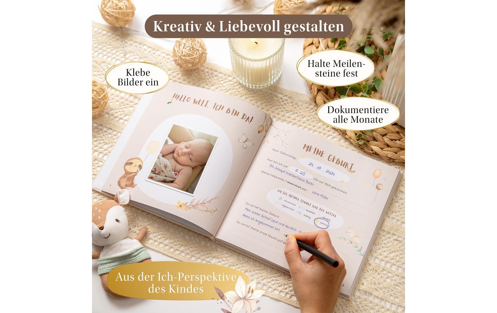   Fotoalbum »Eulentaler Boho Gold Leinen, 92 Seiten«