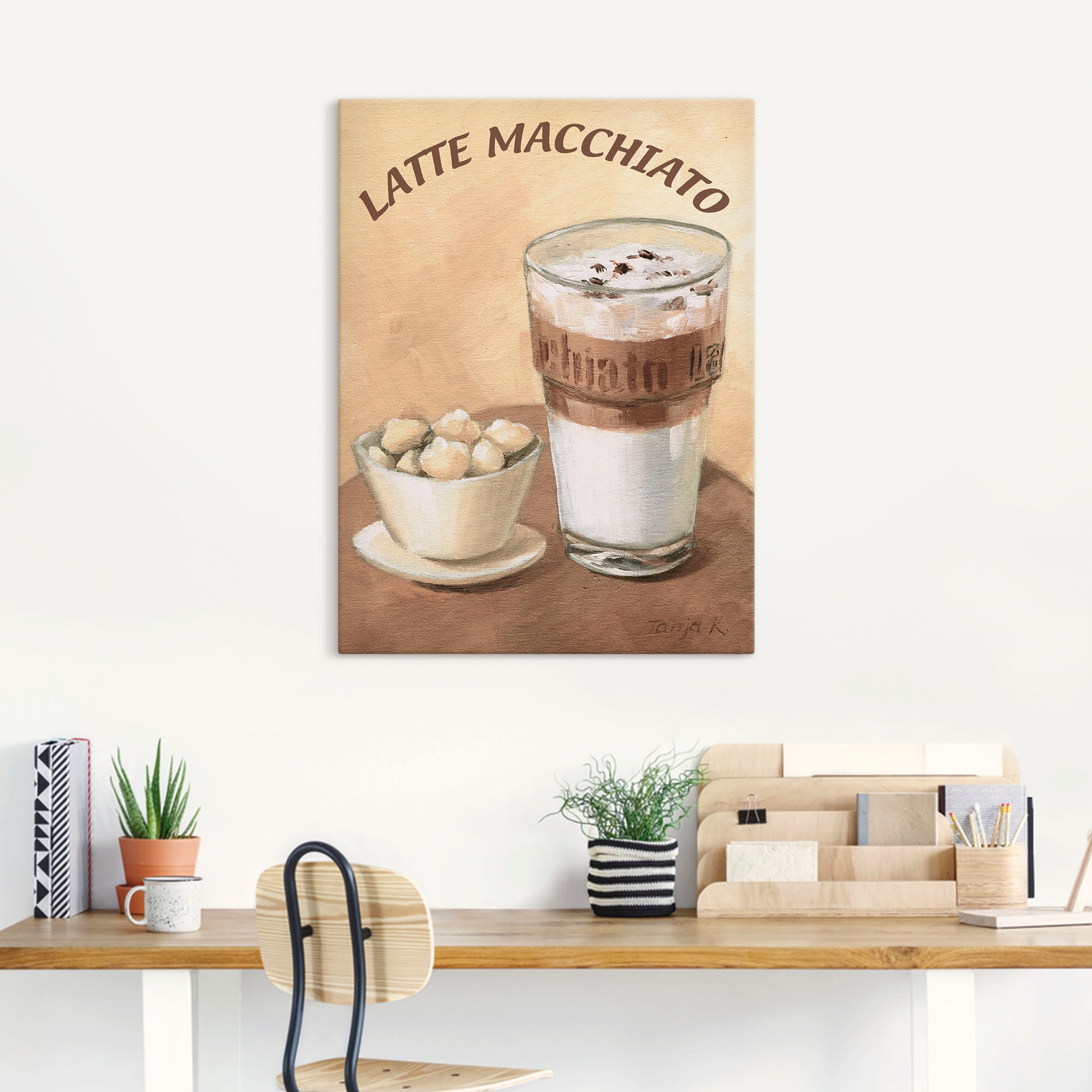 Artland Tableau sur toile »Latte Macchiato« 1 cuis tlg. auf Holzrahmen gespannt