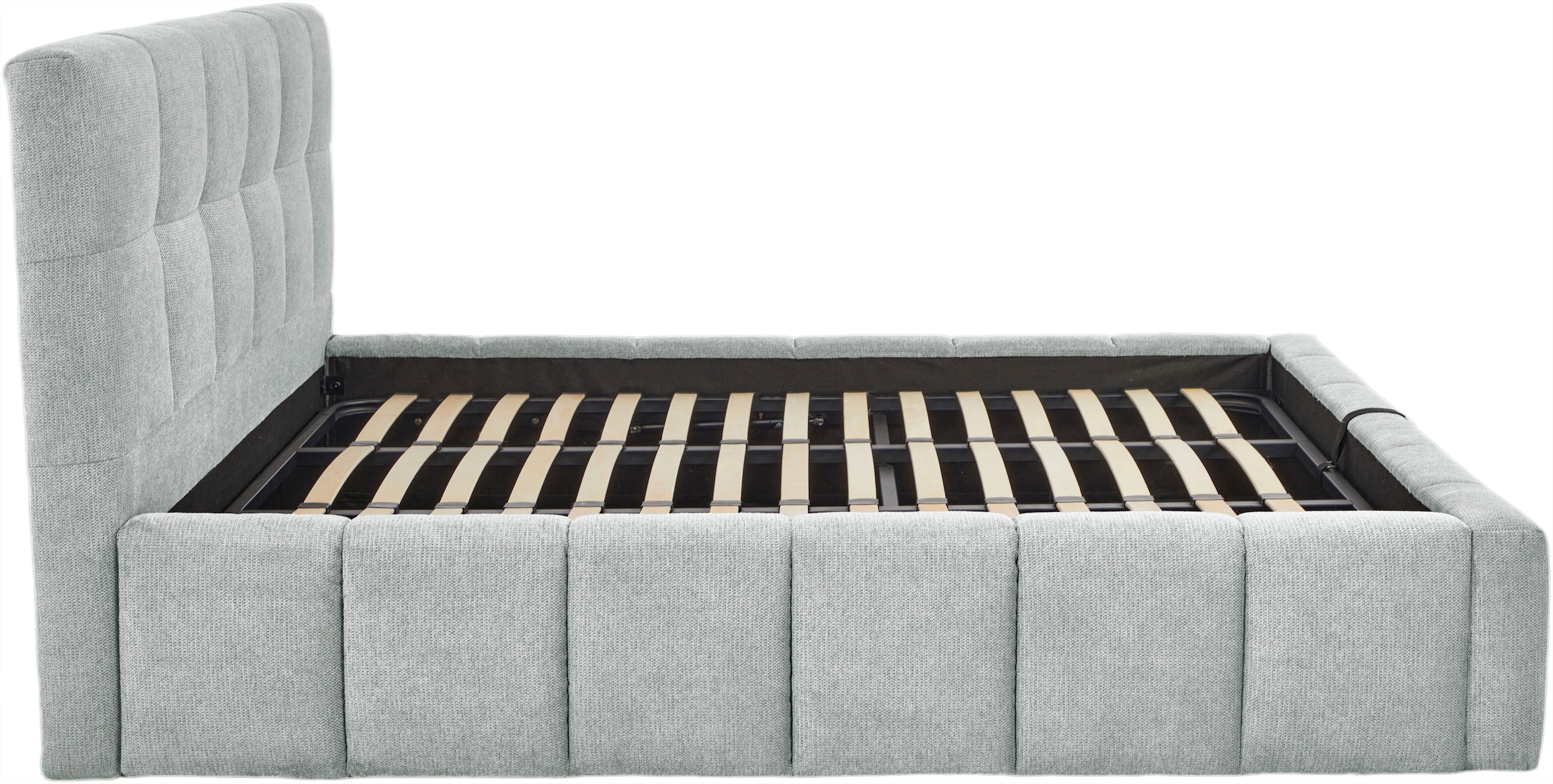 GOODproduct Lit rembourré »EDDION, Stauraumbett mit Lattenrost und Bettkasten, 180x200cm« hochwertiger Chenille-Bezug, gepolstertes Kopfteil und Rahmen