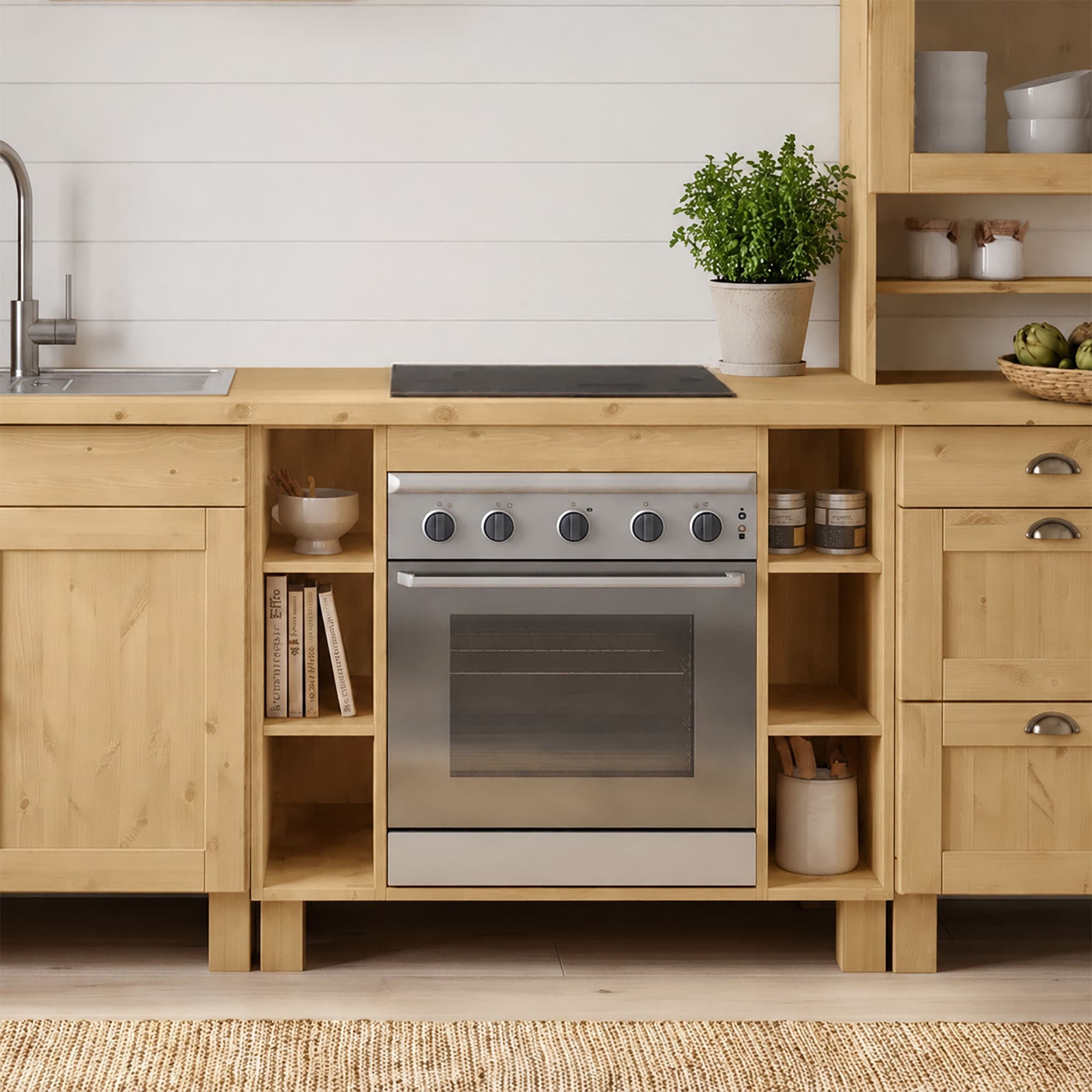 Home affaire Armoire encastrée pour cuisinière »Oslo« 100 cm de large, sans plan de travail, avec 6 étagères