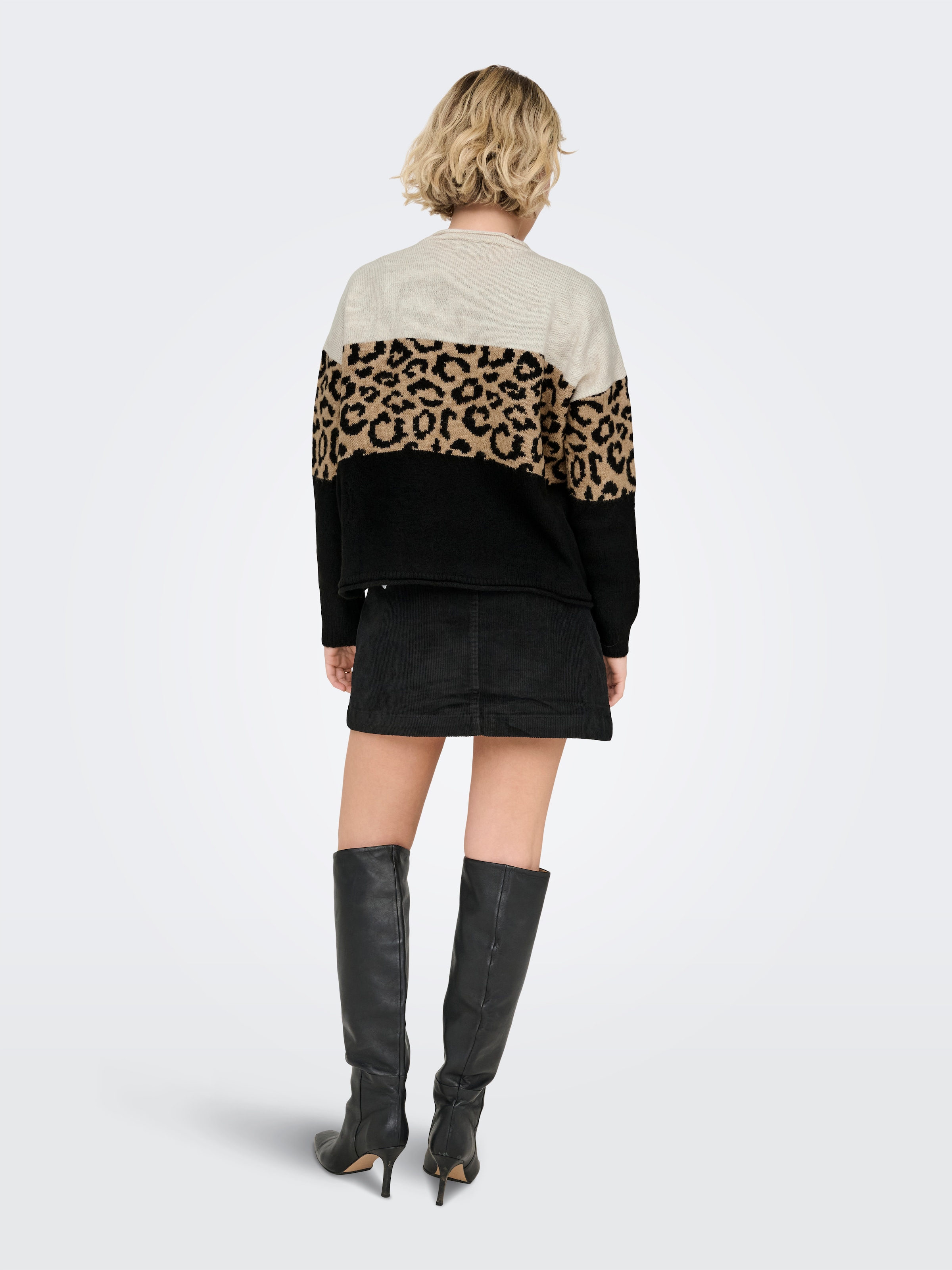 ONLY Rundhalspullover »ONLJADE ANIMAL LS O-NECK NOOS KNT«