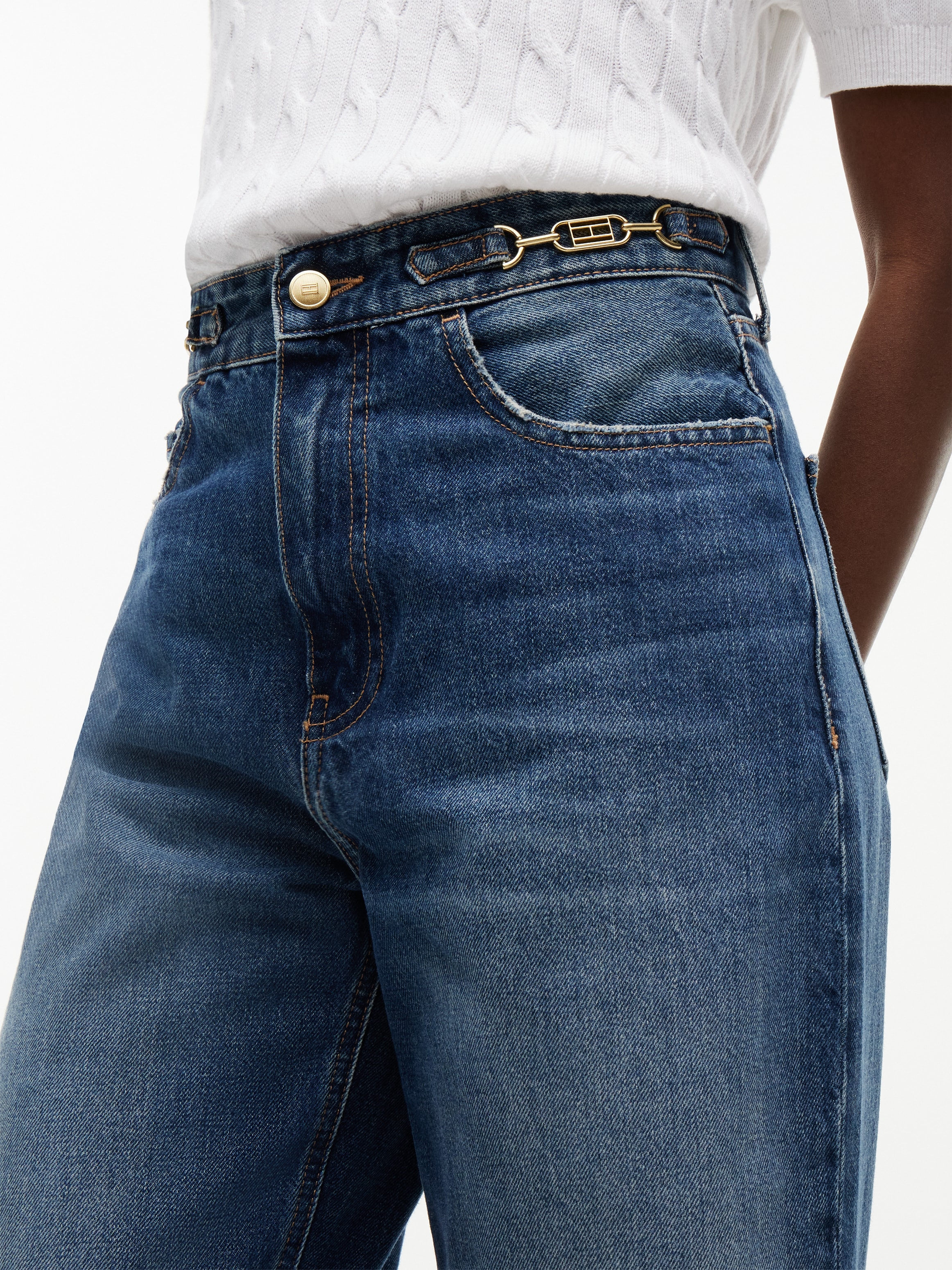 Tommy Hilfiger Jeans taille haute »TAPERED CAM HW ANKLE« Baumwolle, knöchellang, high waist