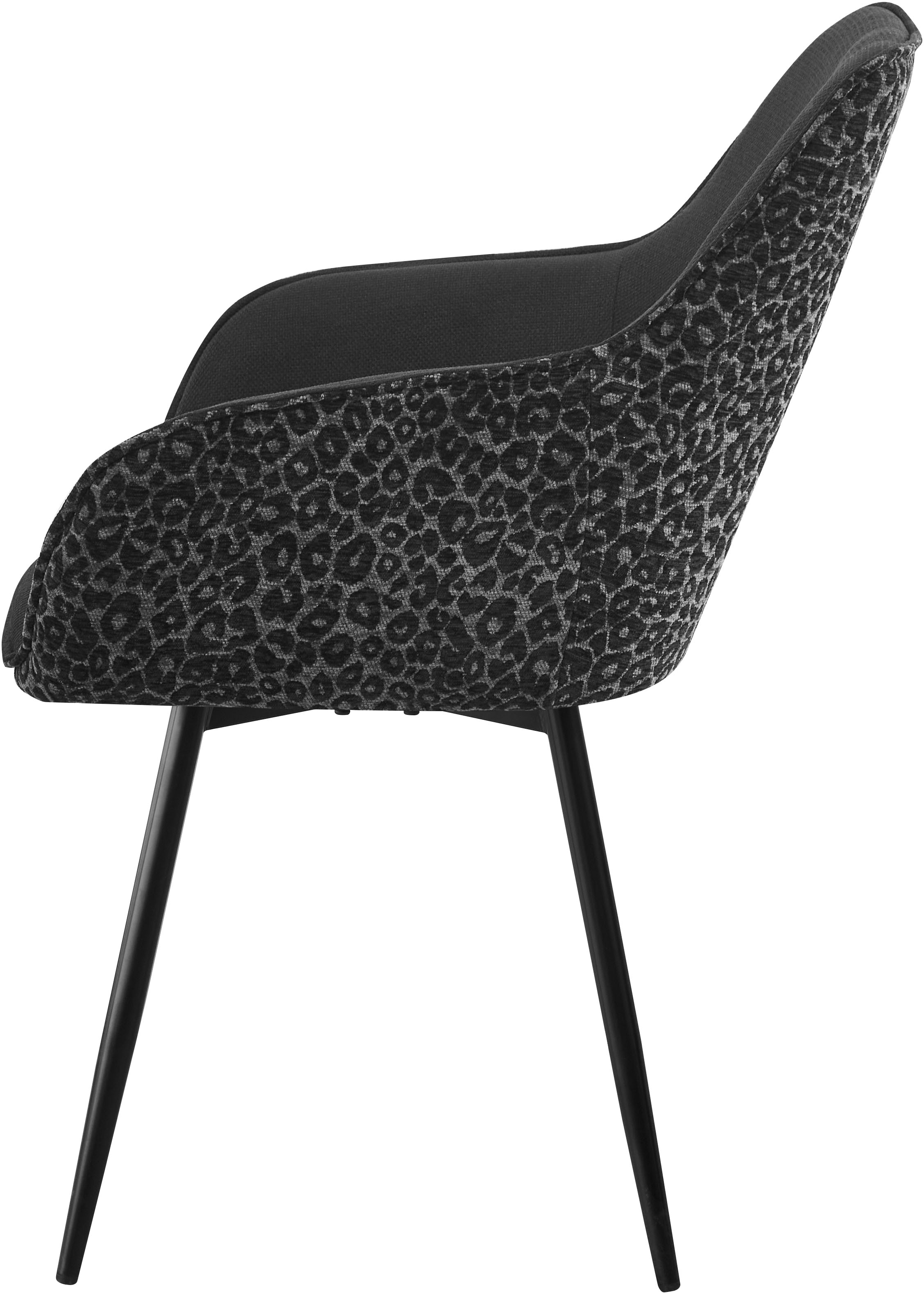 GOODproduct Chaise de salle à manger »Lincoln« (Ensemble) 2 cuismoderner Stuhl mit Leopardenlook, Webstoff und 360°-Drehfunktion