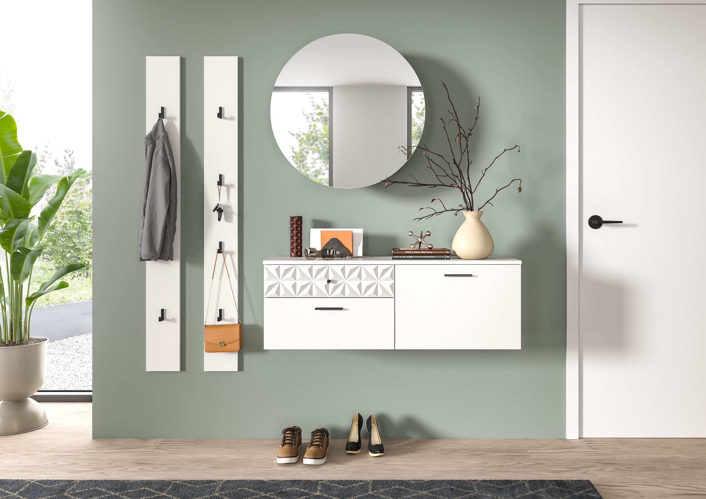 Home affaire Garderoben-Set »VICENZA, 4-tlg., mit foraler Ornamentabsetzung in der Front« 4 Stk. tlg.