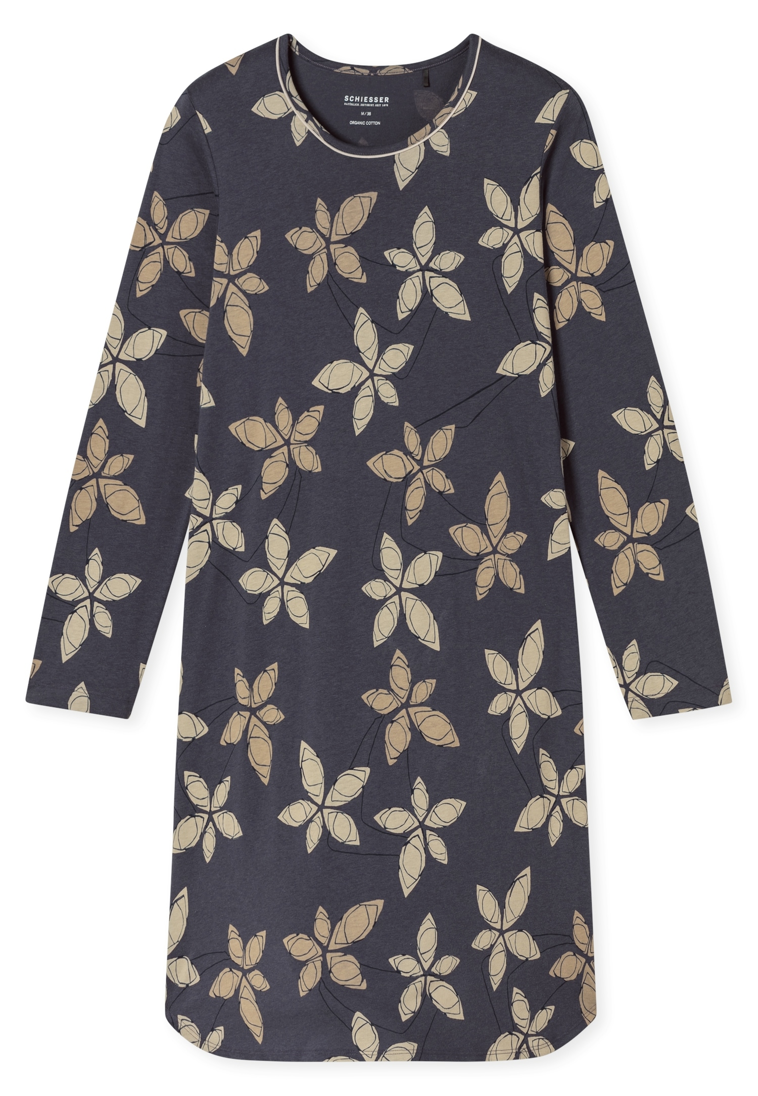 Schiesser Nachthemd »Comfort Nightwear« florales Muster, langärmelig, Single-Jersey, Rundhalsausschnitt