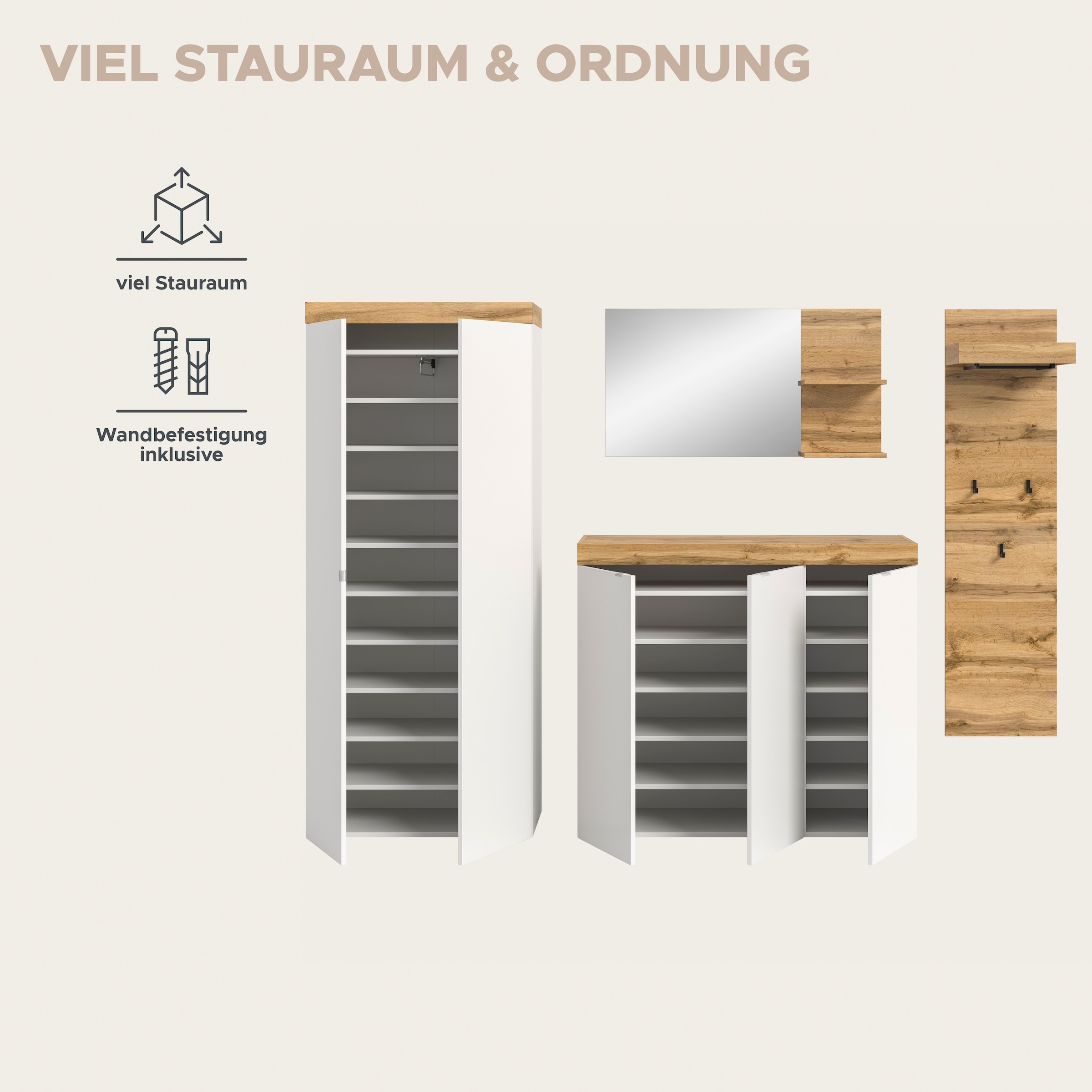 GOODproduct Ensemble de vestiaires »MAMBO II, 4-teilig, TOPSELLER!, hängend oder stehend montierbar« 4 cuis tlg.