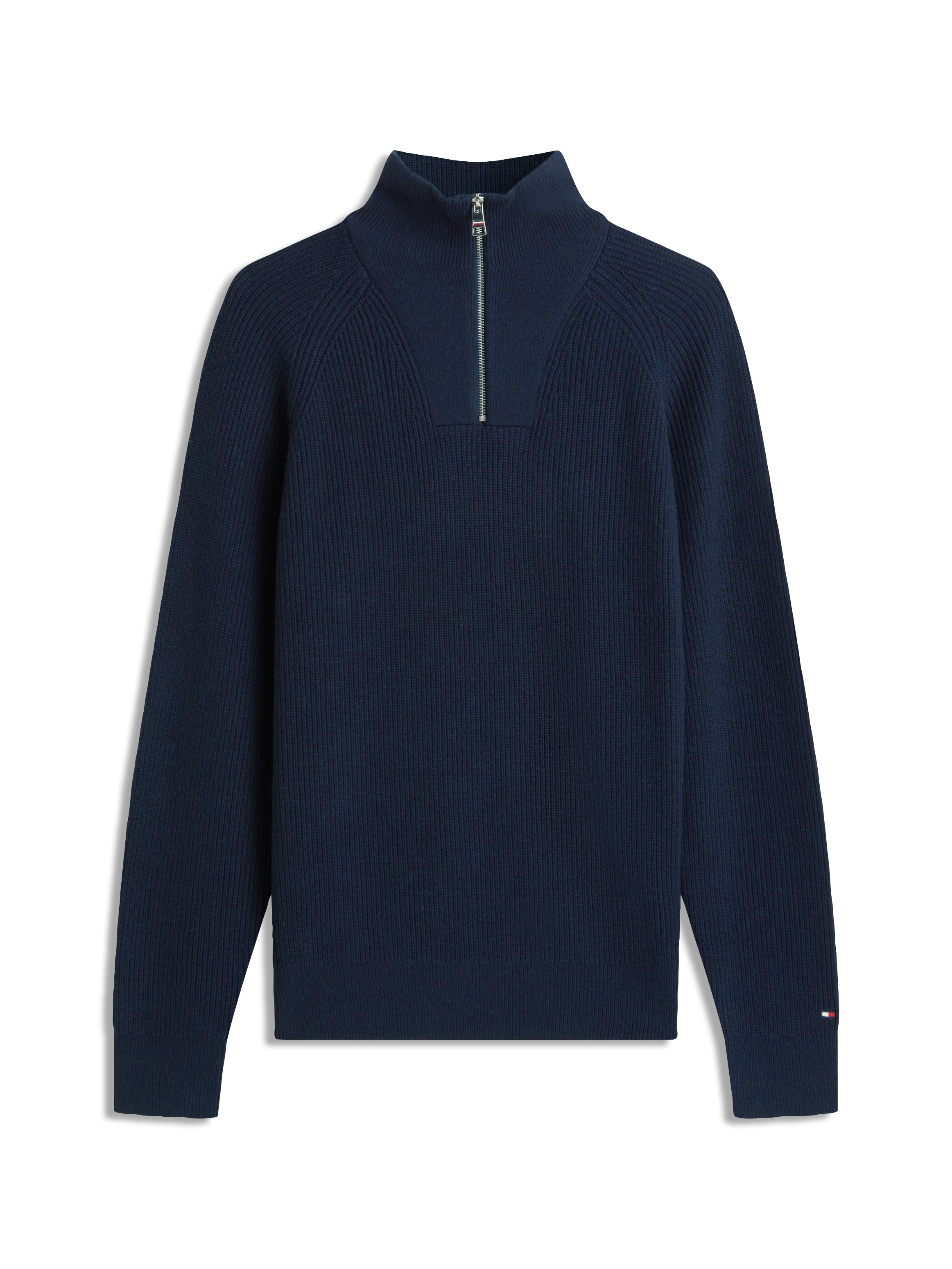 Tommy Hilfiger Troyer »FISHERMAN RIB ZIP MOCK« relaxed fit, Stehkragen mit Reissverschluss
