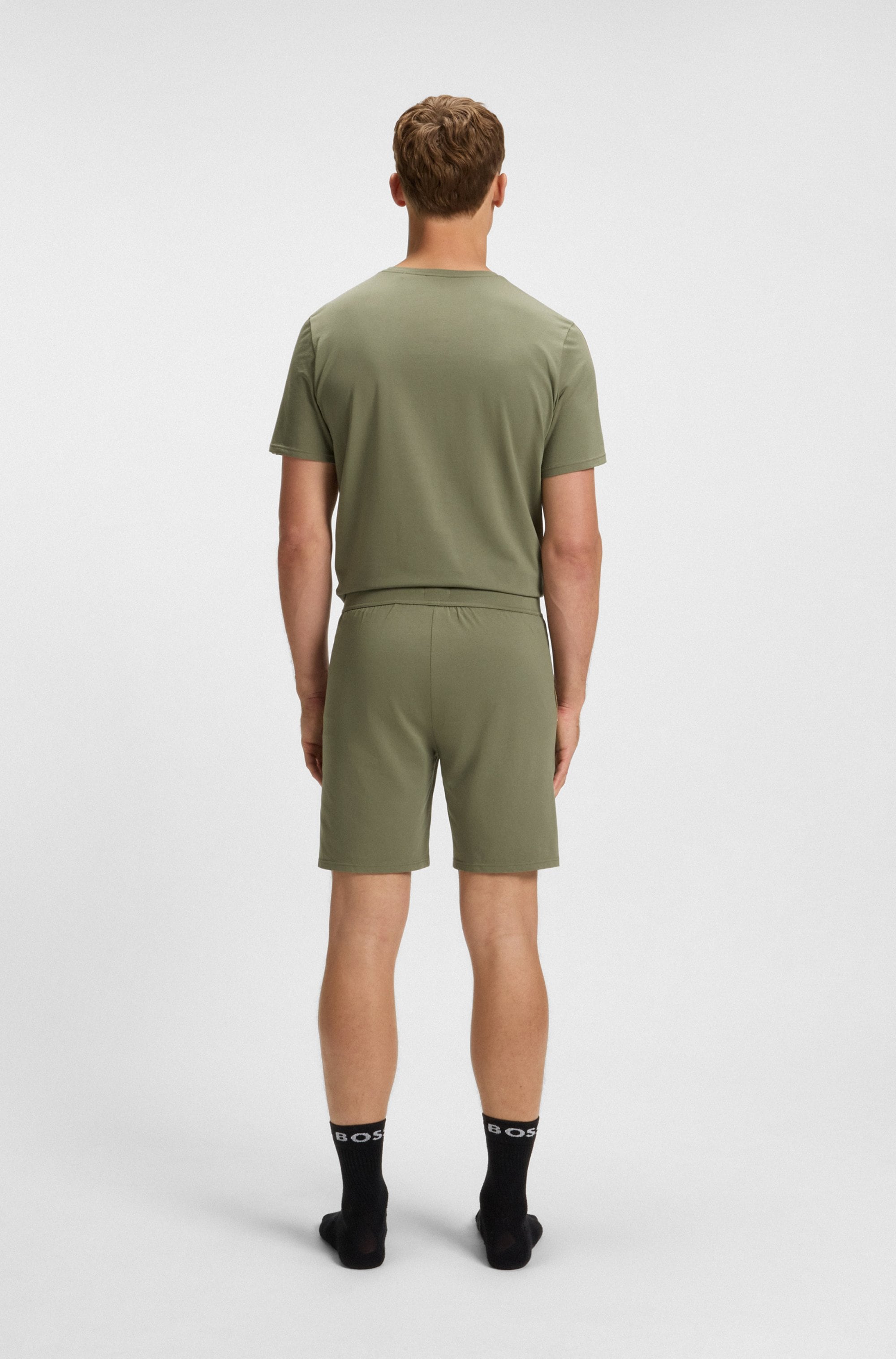 BOSS Shorts de pyjama »Unique«  aus elastischer Baumwolle mit Tape-Details