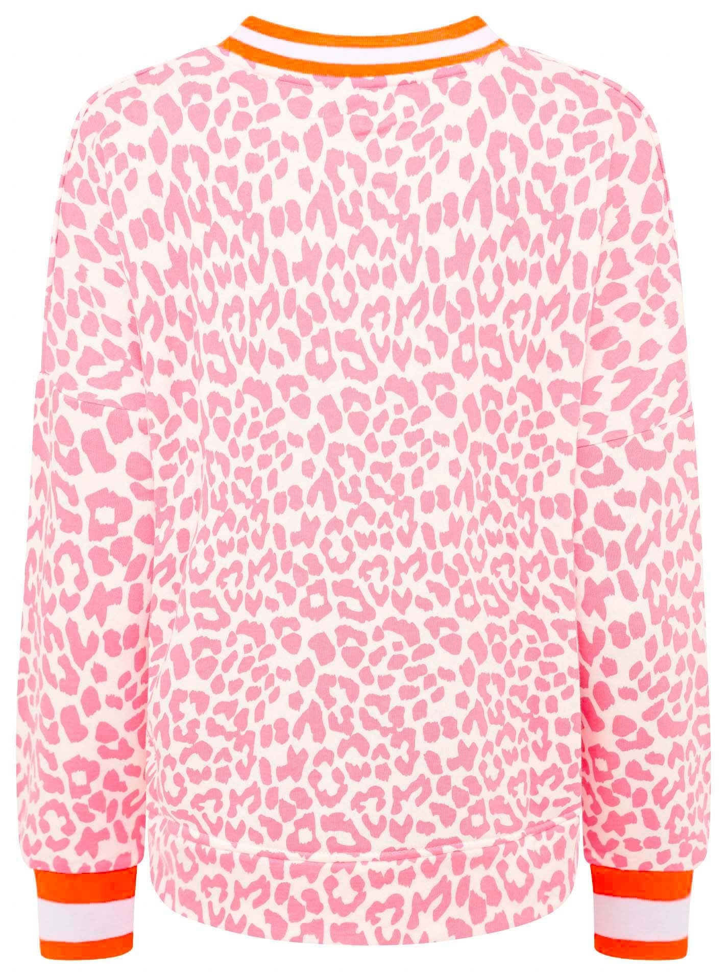 Zwillingsherz Sweatshirt »"Leo Pastell"«, mit V-Ausschnitt, gestreiften Bündchen und WILD Applikation
