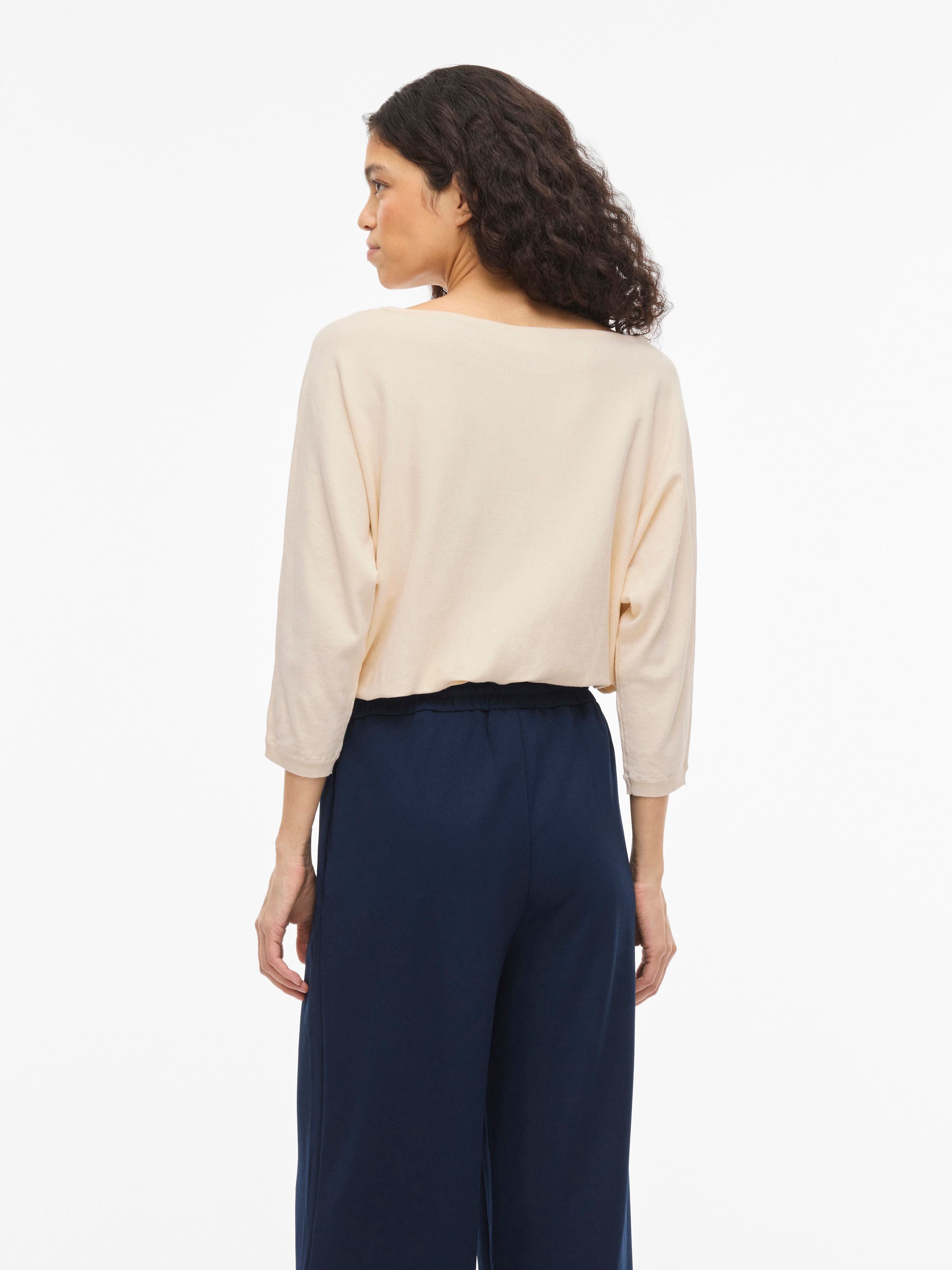 Vila Pull à manches 3/4 »VIMALU BOATNECK 3/4 SLEEVE KNIT TOP-NOOS« Materialmix, loose fit