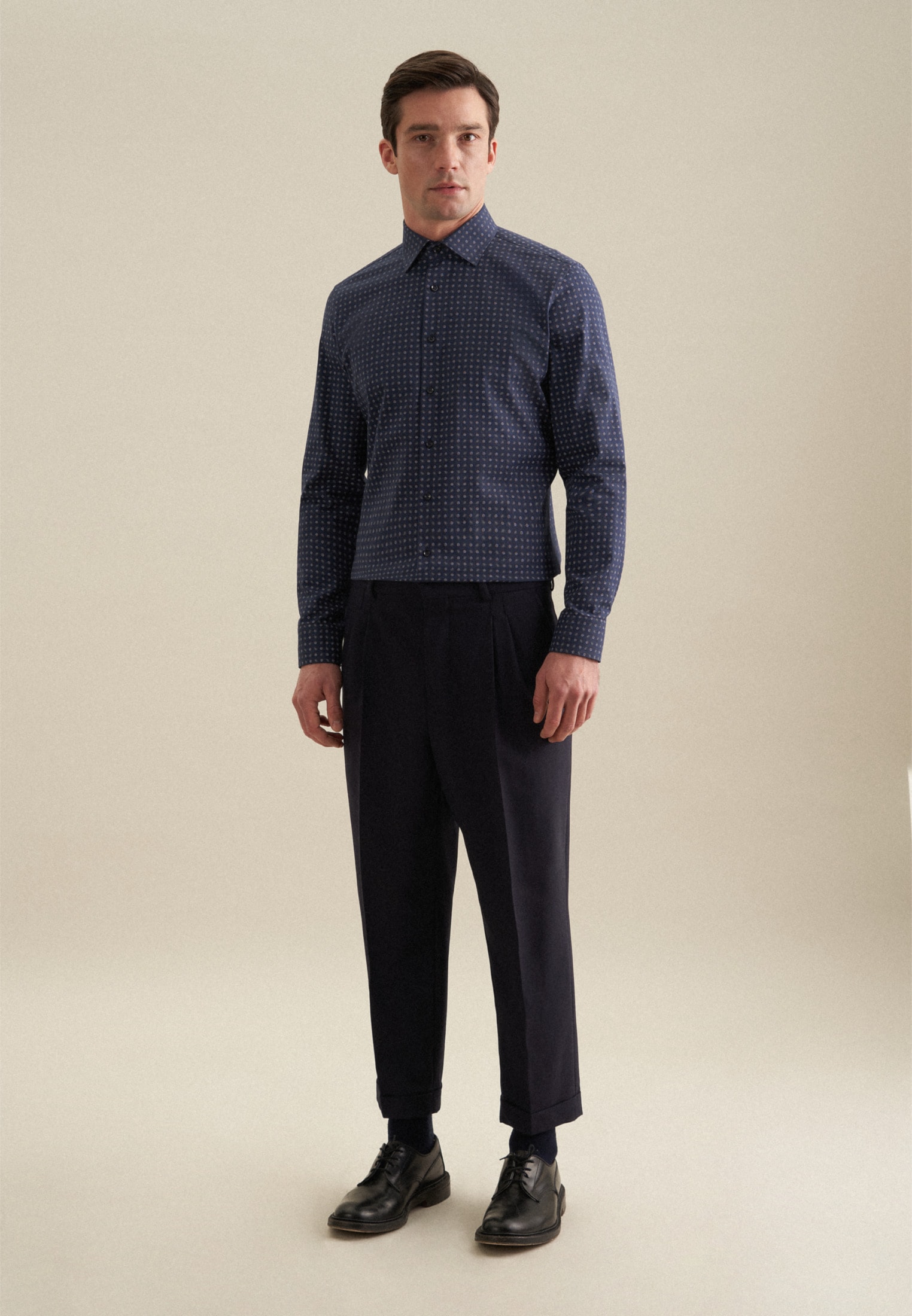 seidensticker Flanellhemd »Slim« Slim 1/1 Kentkragen Druck