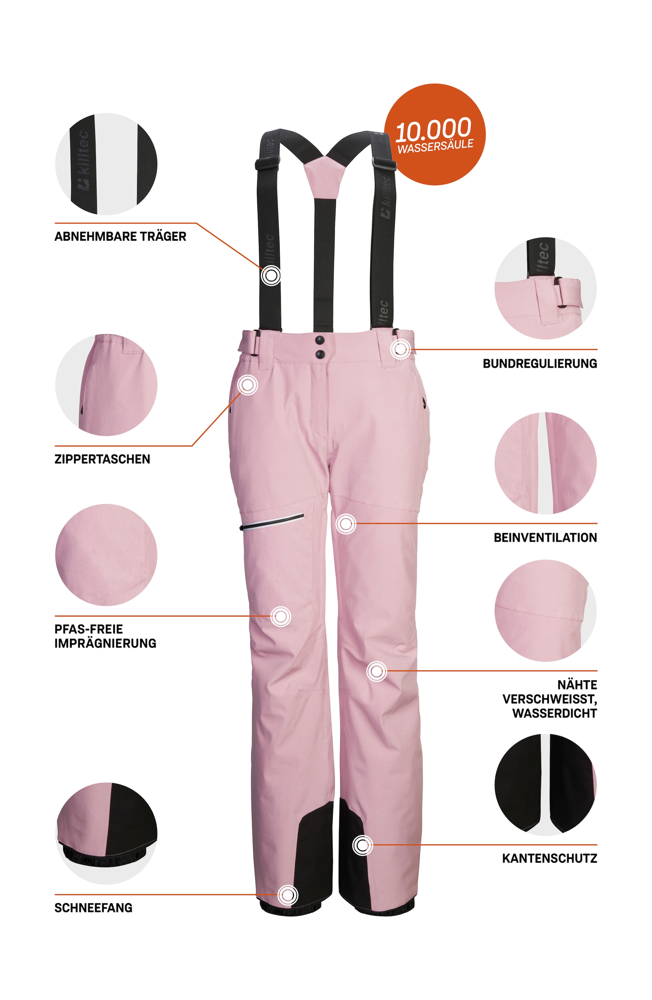 Killtec Pantalon de ski »KSW 60 WMN SKI PNTS«  pantalon de ski avec stretch 4 directions, imperméable, respirant, protection des bords