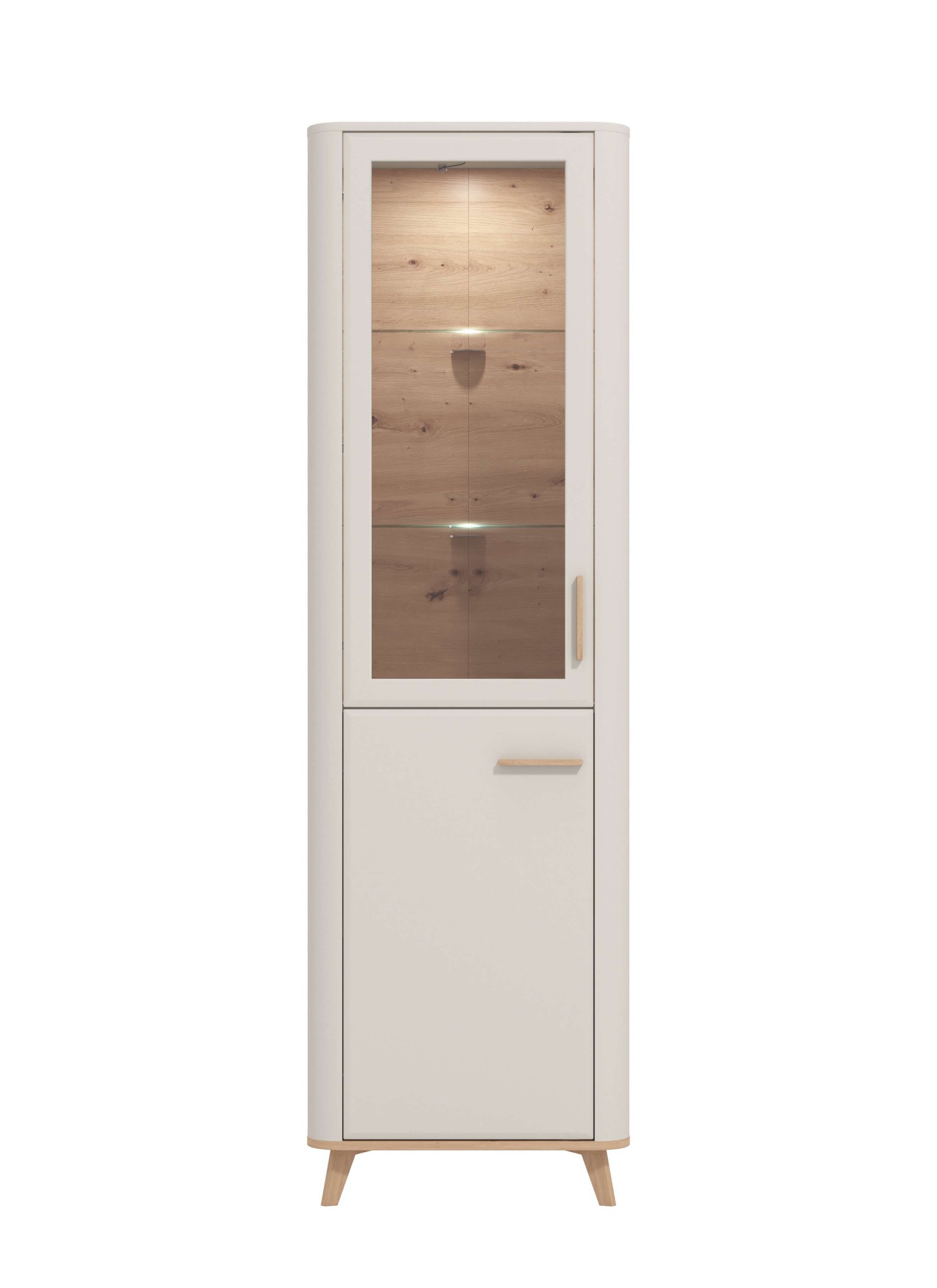 Home affaire Vitrine »Darwen Vitrinenschrank, Glasschrank, Standvitrine, Highboard/Sideboard« 2 Türen, 4 Einlegeböden, 5 Fächer, Gesamtmasse (B/T/H): 58/40/193 cm