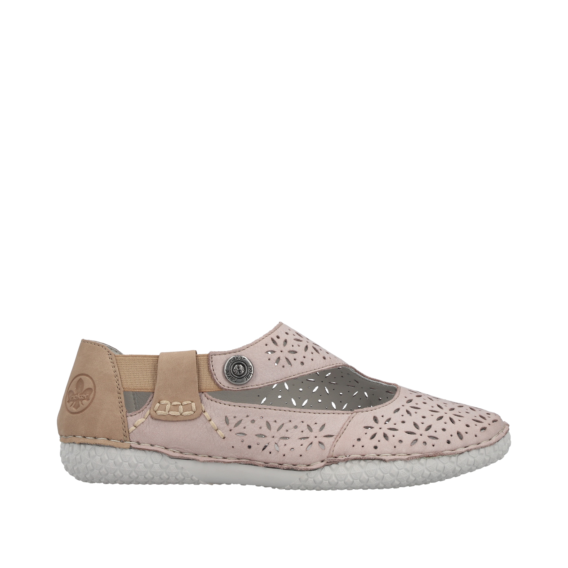 Rieker Ballerines à lanières  Mule, slipper avec perforations à la mode