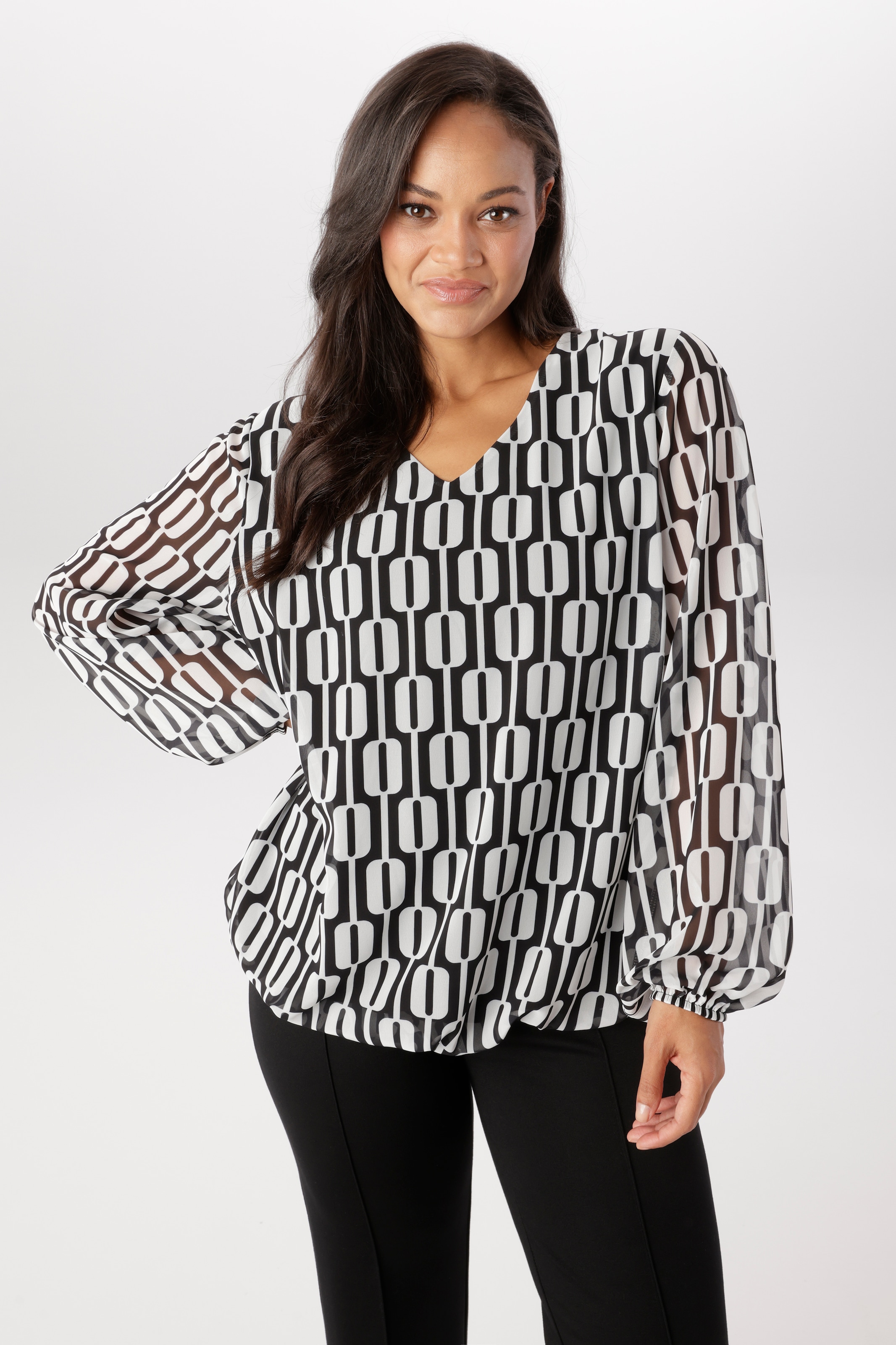 Aniston PLUS Blouse à enfiler mit grafischen Druck