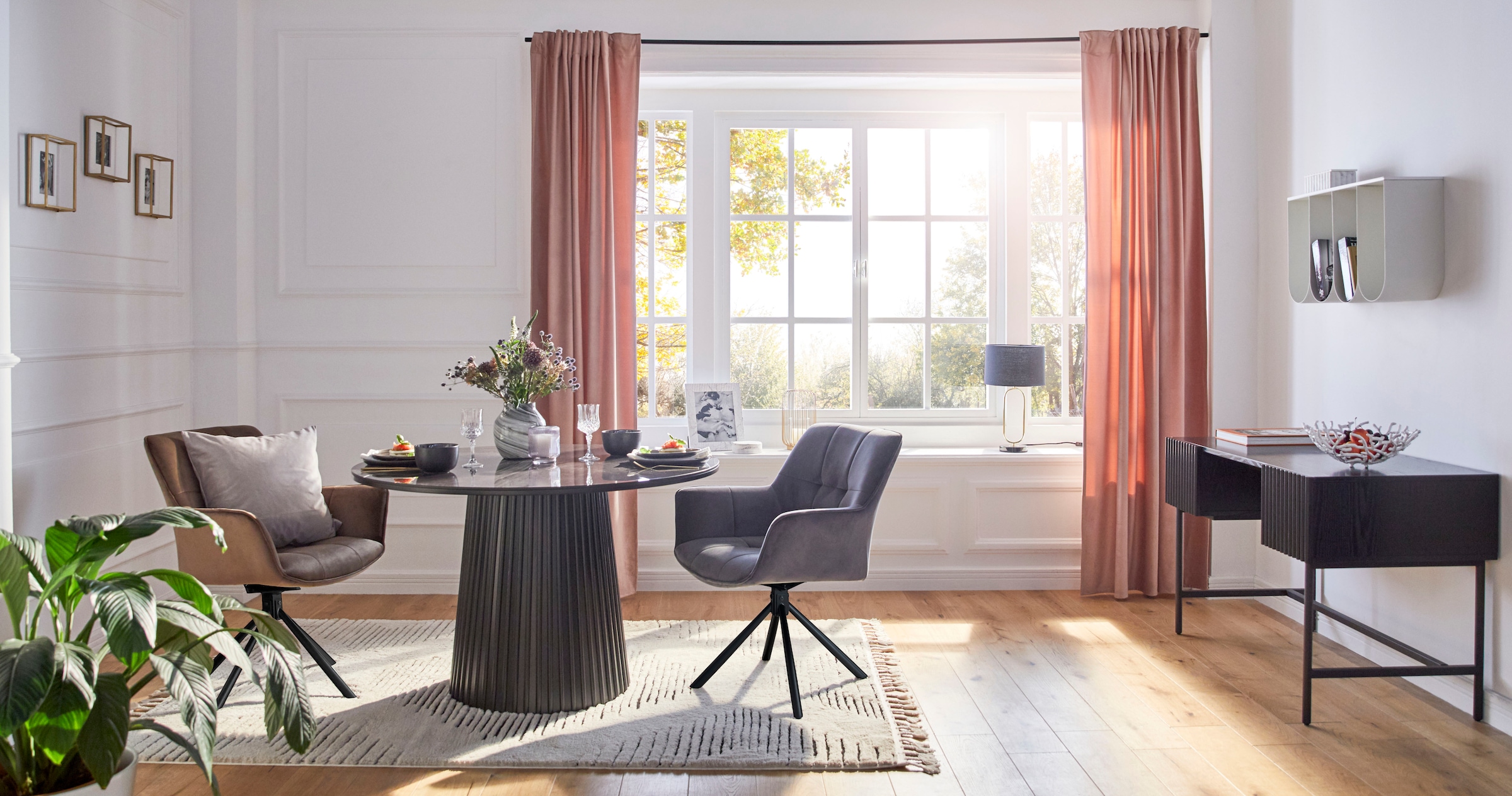 GOODproduct Drehstuhl »Lika« () 2er Set, 360 Grad Drehfunktion, Samtpolsterung