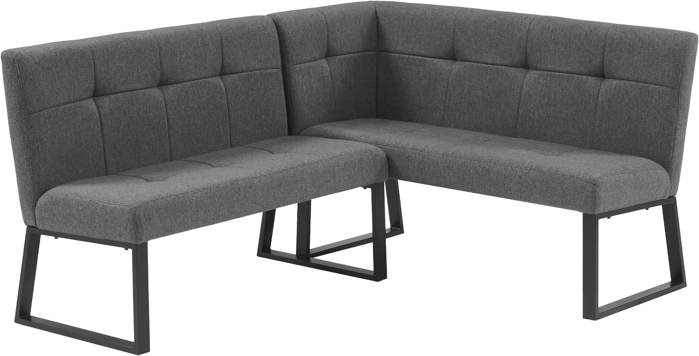 GOODproduct Eckbankgruppe »Geranie, Sitzgruppe, Eckbank links und rechts montierbar« Set, Gruppe bestehend aus Eckbank, Esstisch 120 cm, zwei Freischwinger, 4 Stk. tlg. Eckbank wahlweise links und rechts montierbar