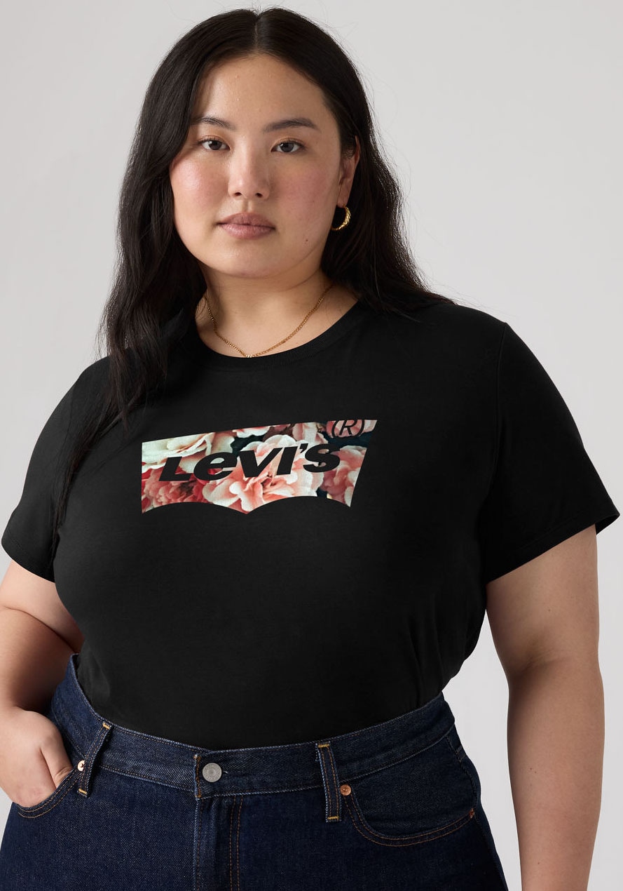 Levi's® Plus T-Shirt »PL PERFECT TEE« Florales Batwing-Logo