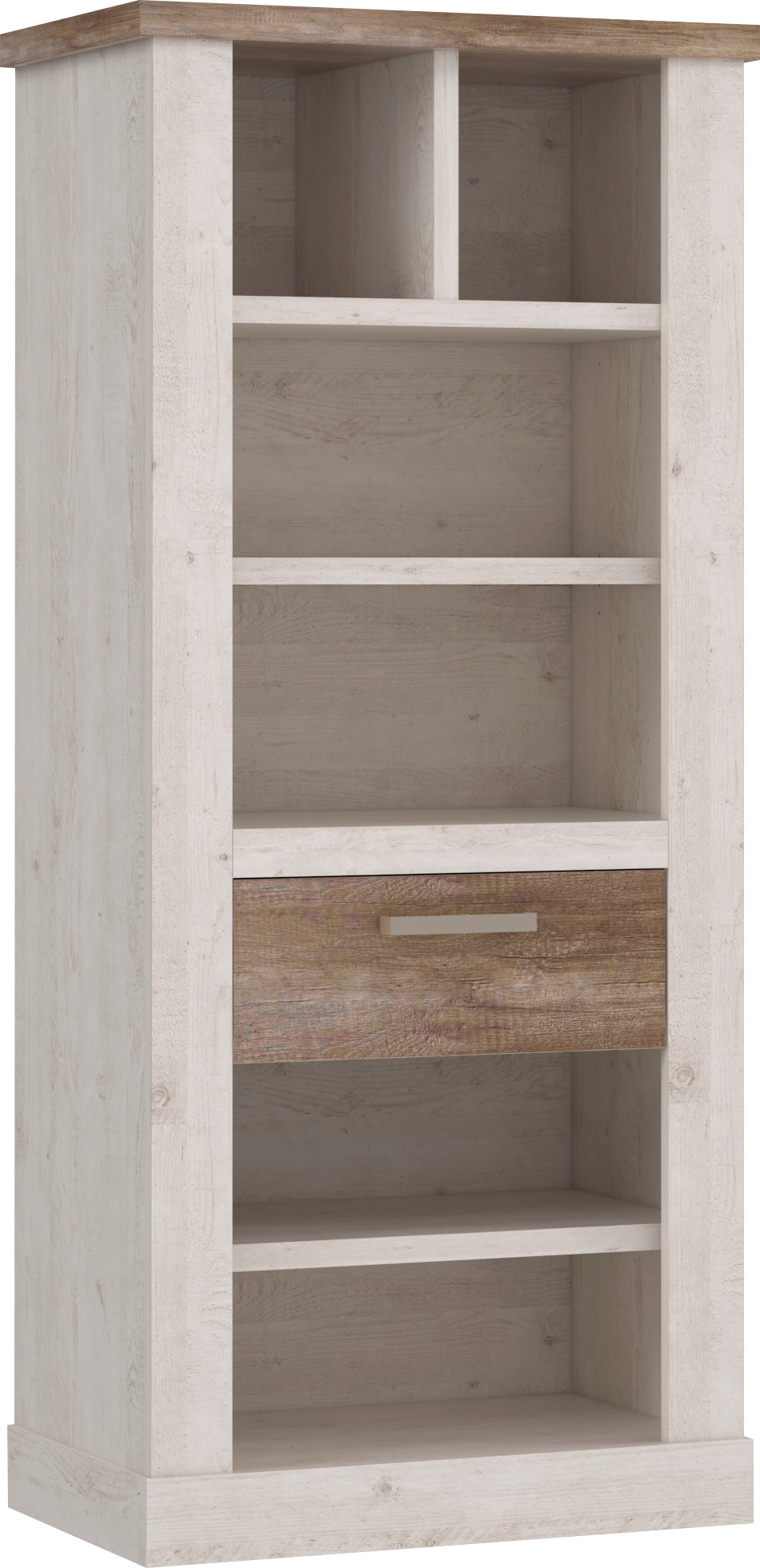 FORTE Étagère à livres Hauteur 160 cm, étagère à dossiers avec tiroir, style campagne