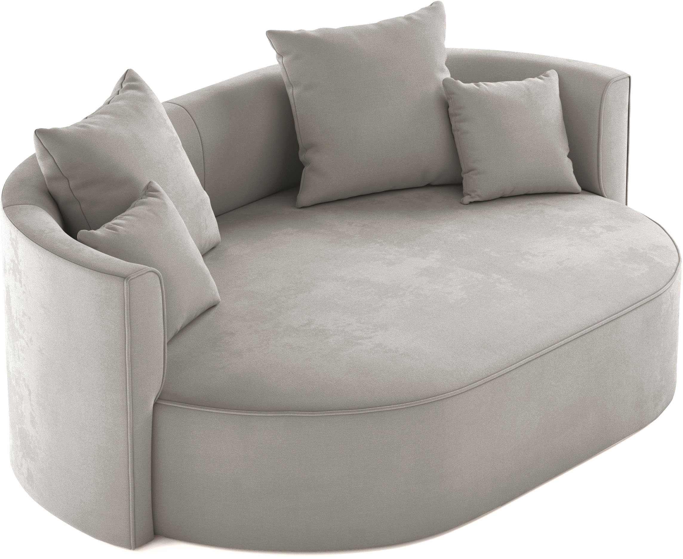 LeGer Home by Lena Gercke 2,5-Sitzer »ISALIE, rundes Loungesofa, mit Kissen, perfekt gepolstert« moderne Stoffe, mit 4 Zierkissen, extra grosse Sitzfläche