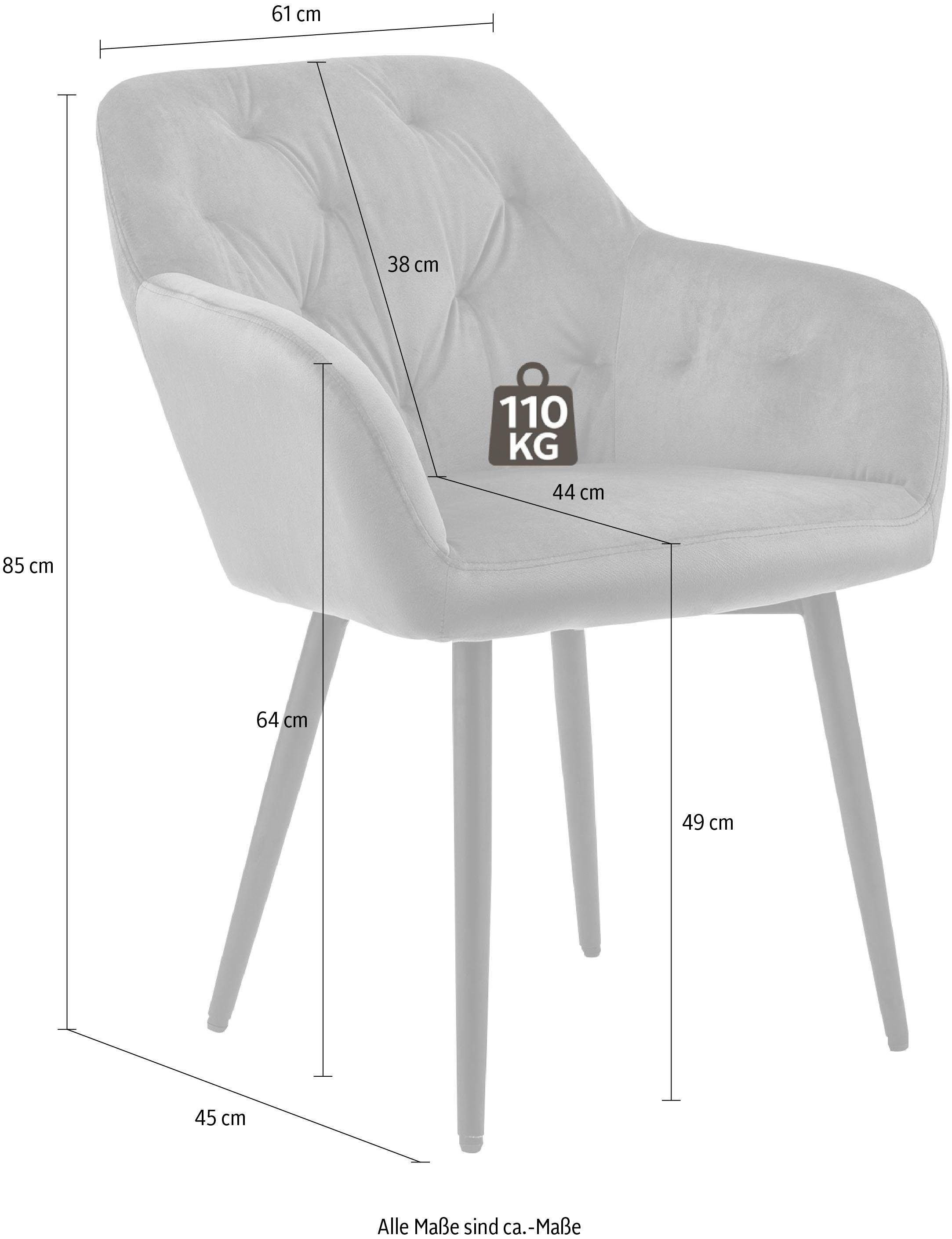 SalesFever Esszimmerstuhl »Coventry Komfortabler Polstertuhl im eleganten Stil« () Stilvoll mit eleganter Knopfheftung