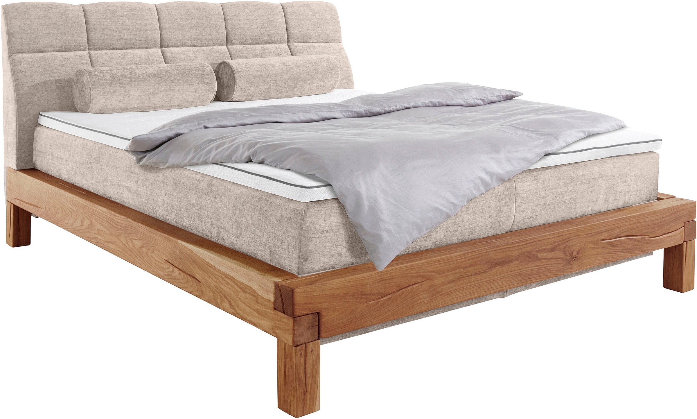 Home affaire »VILLADS inkl. Taschenfederkernmatratze H2-H4 und Topper« surface de couchage : 180/200 cm, base boxspring intérieure, tissus recyclés