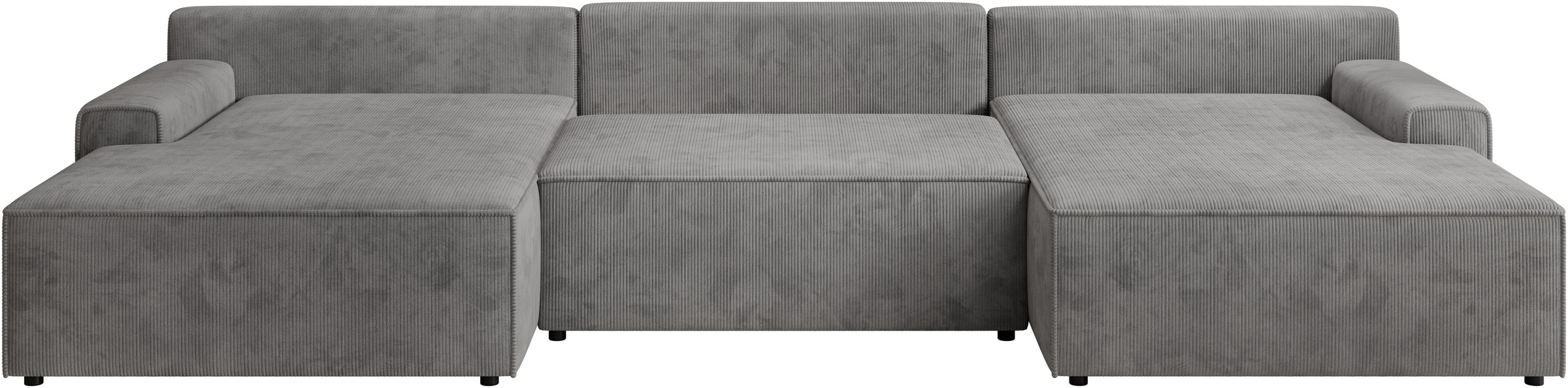 TRENDMANUFAKTUR Paysage de salon »Challenge, Schlafsofa mit Bettkasten, Couch in U-Form, Breite 333 cm« canapé XXL avec coffre et fonction lit, aussi en tissu velours côtelé tendance