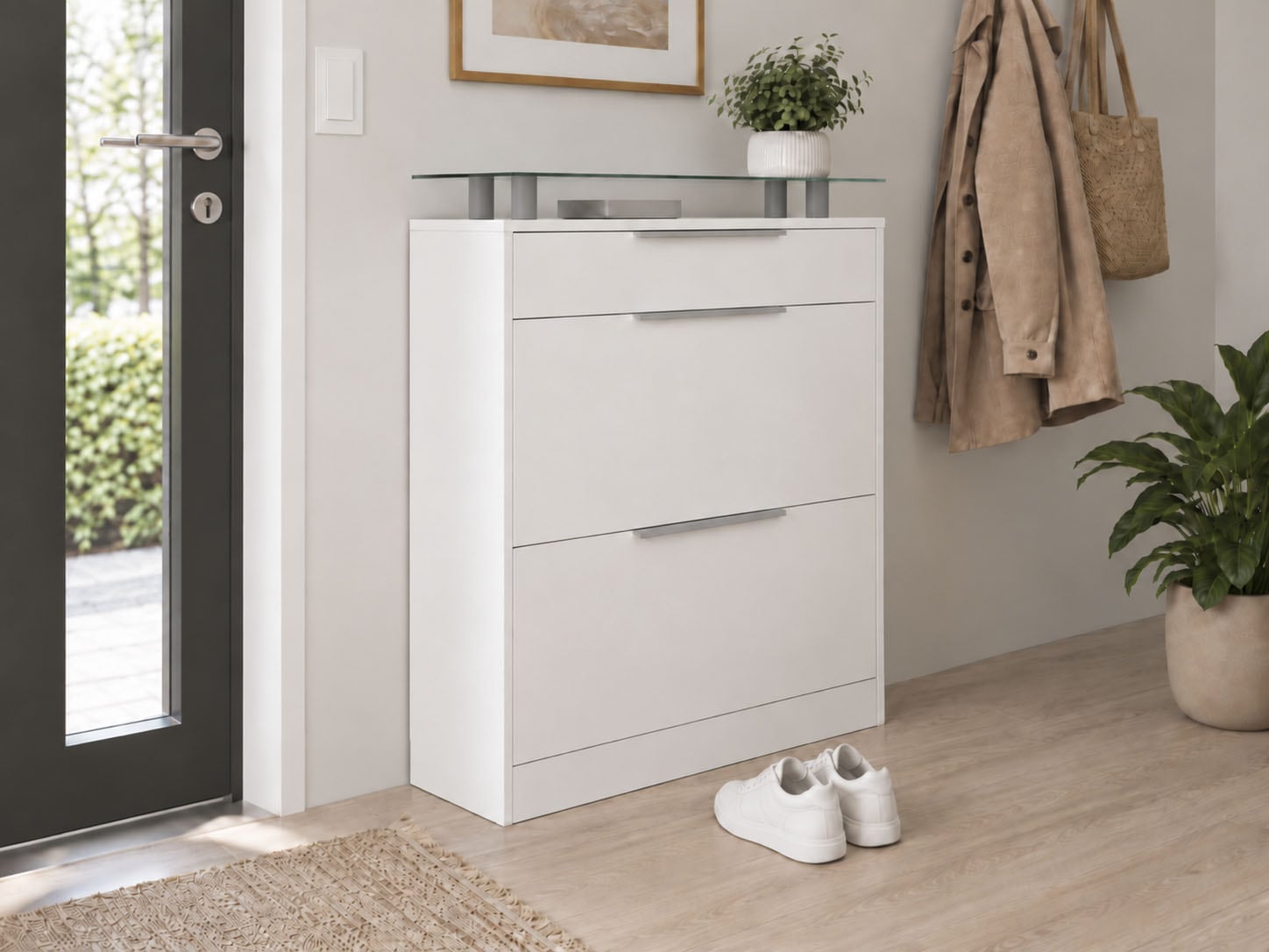 borchardt Möbel Armoire à chaussures »Oliva« largeur 89 cm, debout, avec 2 tambours doubles et 1 tiroir