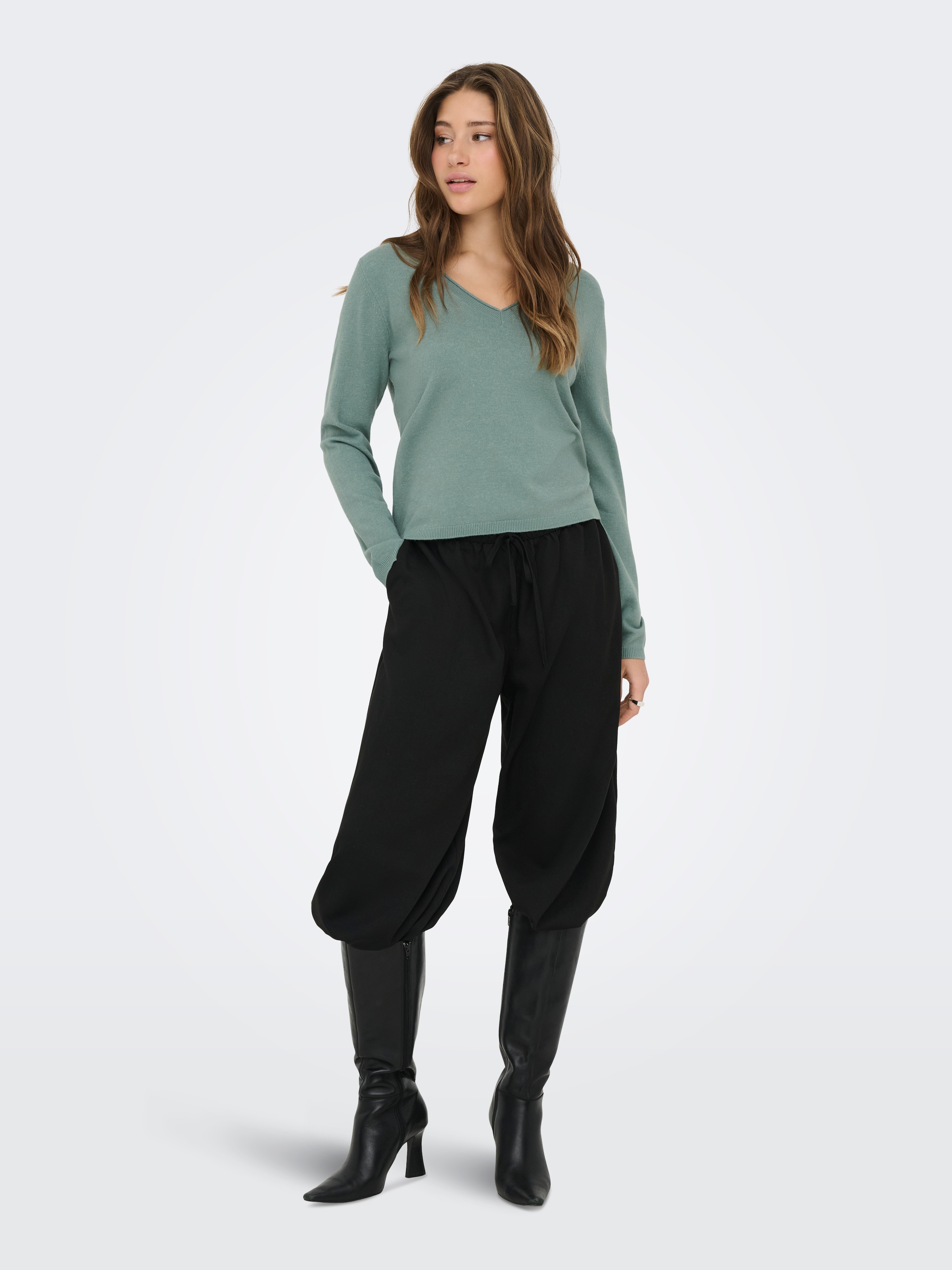 ONLY Pull col V »ONLLOYAL LIFE LS V-NECK PULLO KNT NOOS« Materialmix