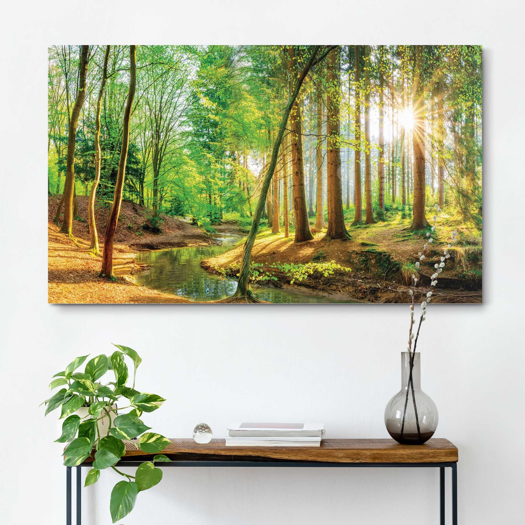 Reinders! Deco-Panel »Sonnenschein im Wald« Hobbyraum - Grün - MDF - Wald - 118x70 cm
