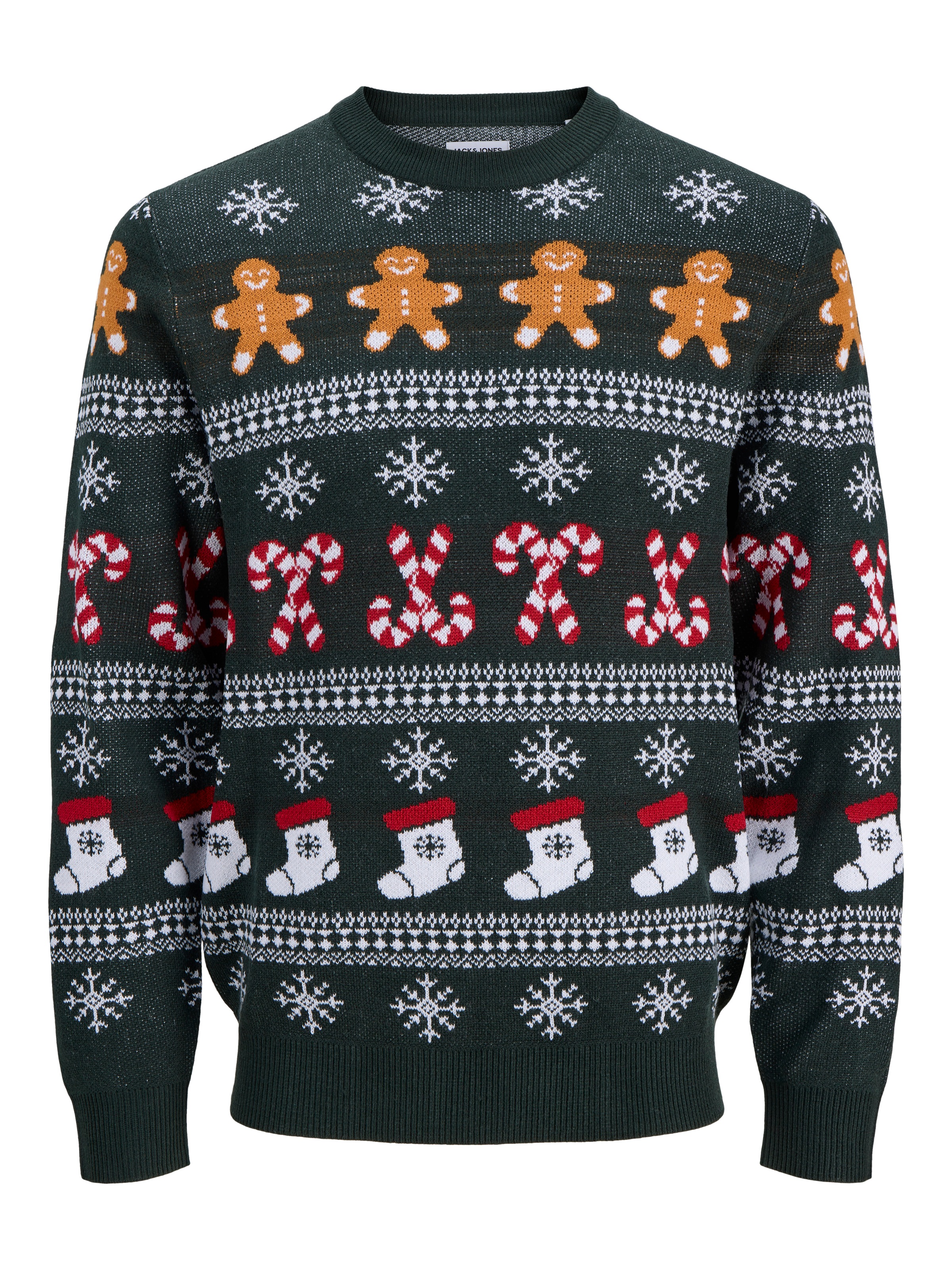 Jack & Jones Pull en tricot »JJXMAS SANTA KNIT CREW NECK« Kunstfaser, regular fit