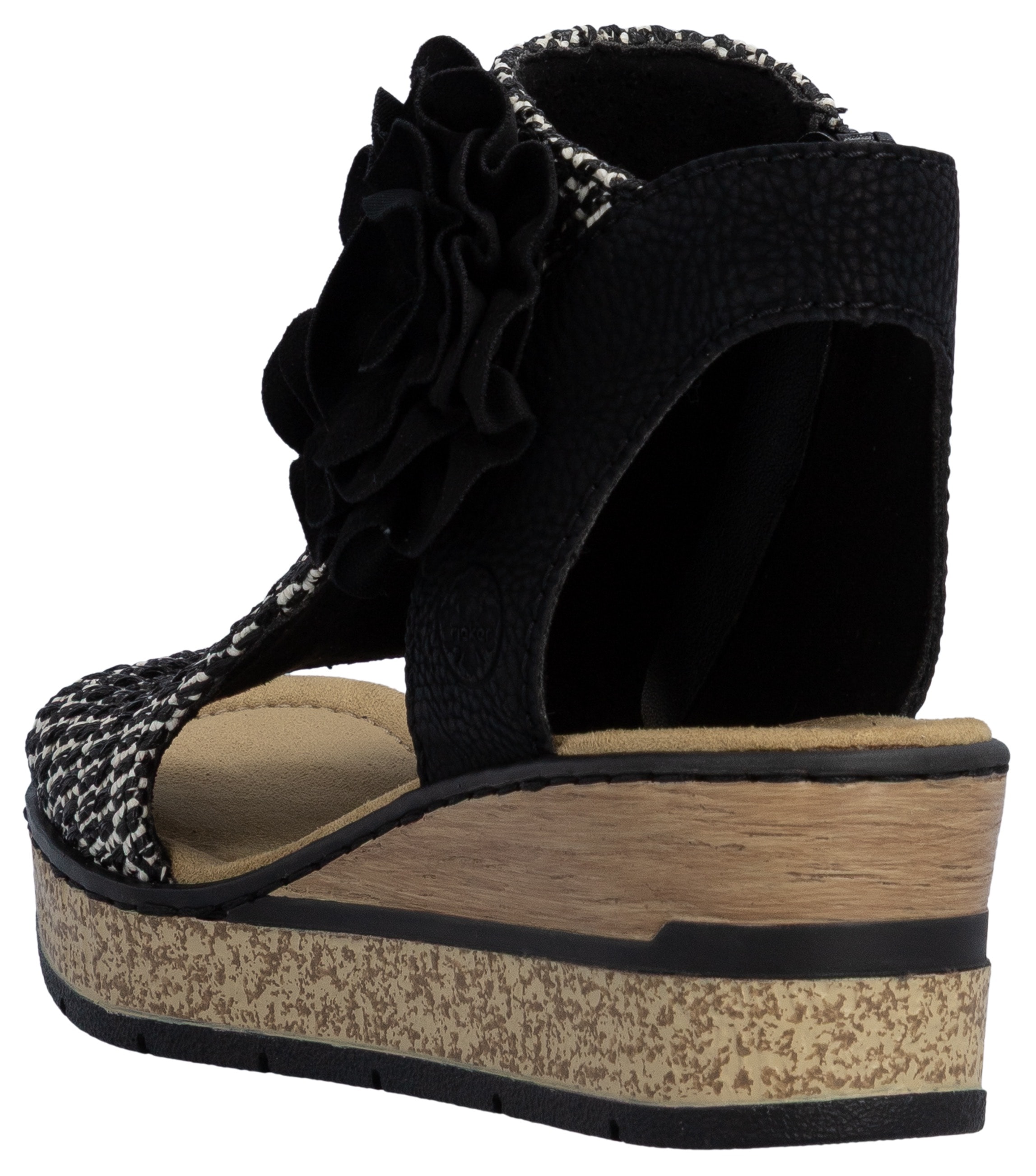 Rieker Schaftsandalette  Keilsandale, Sommerschuh, Plateausandalette mit Blüte