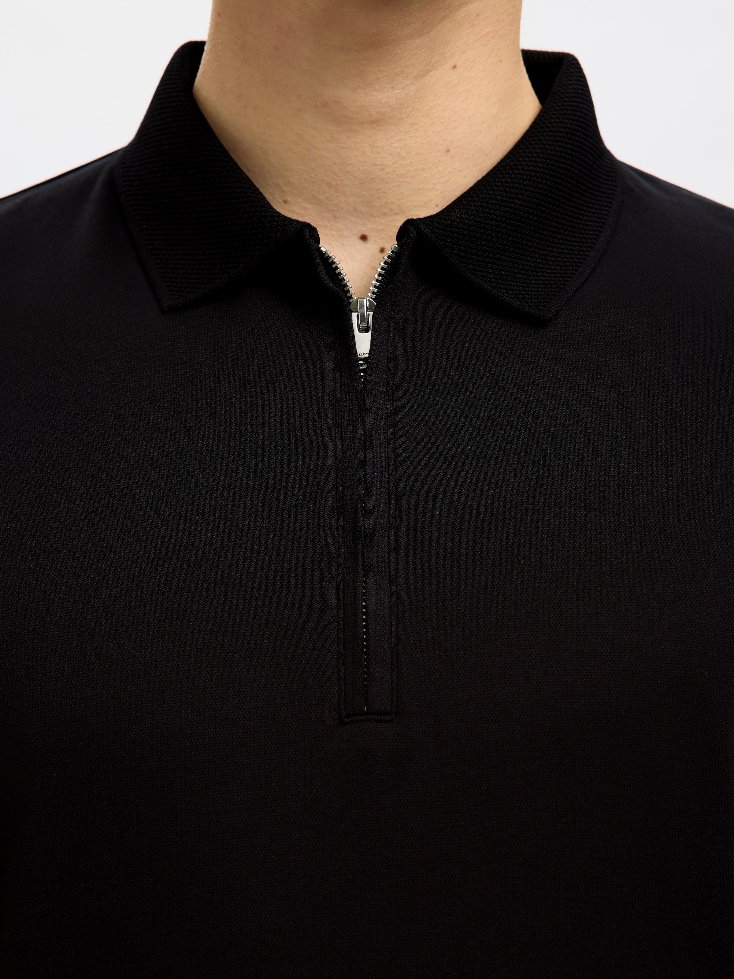 SELECTED Polo »SLHFAVE ZIP SS POLO NOOS« Baumwollmischung, regular fit