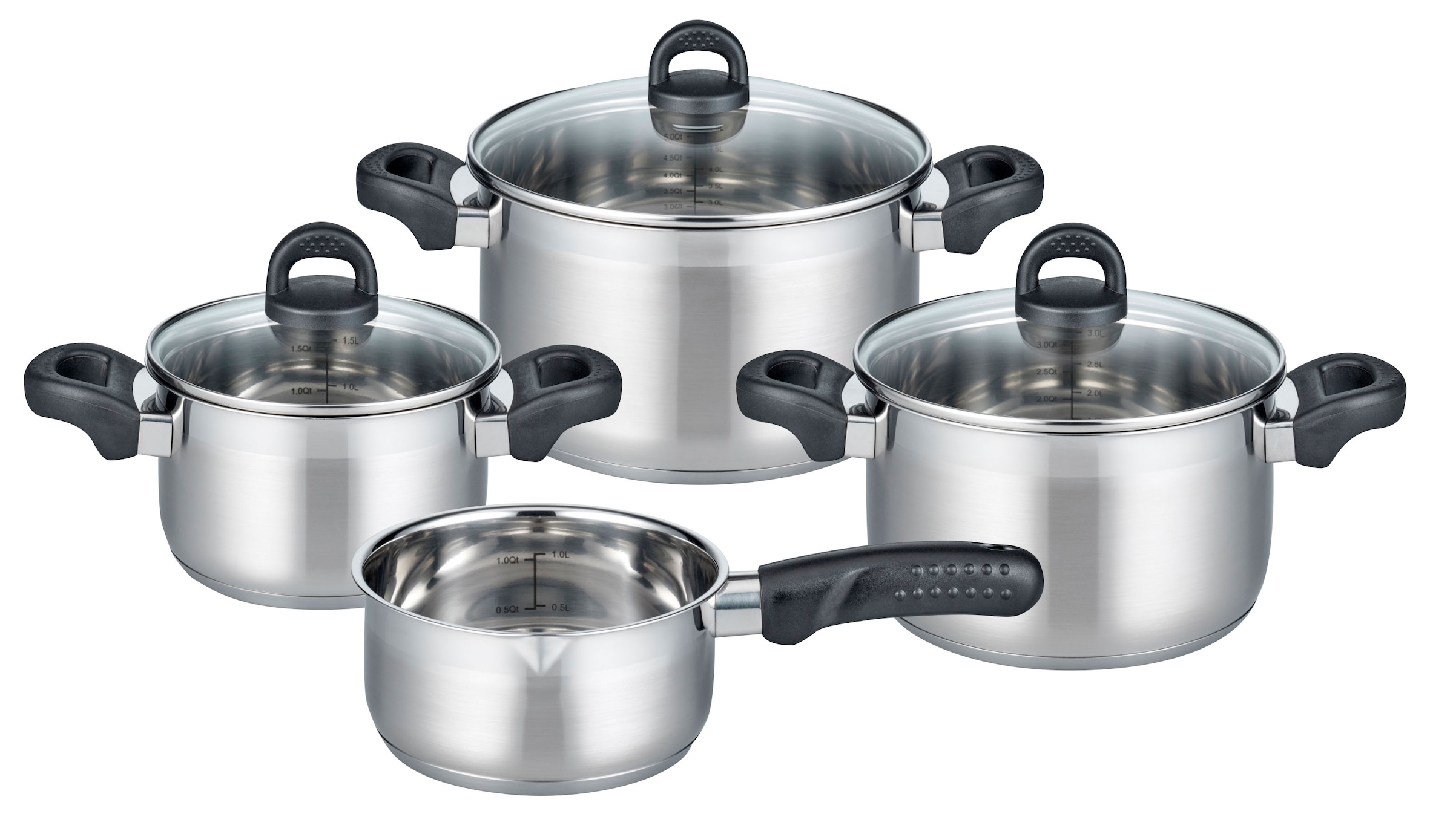 Elo Basic Set de casseroles »Turmalin« Ensemble, je 1 Fleischtopf Ø 16/20/24 cm, 1x Stielkasserolle Ø 16 cm, 7 cuis tlg.