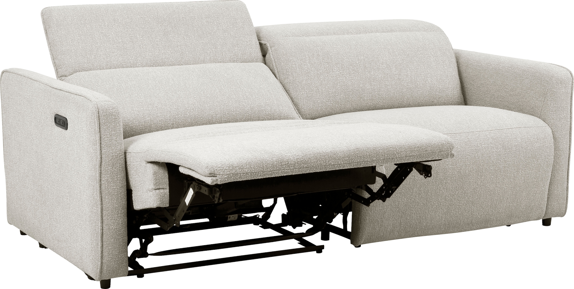 GOODproduct 2-Sitzer »KYLLY, XXL (208 cm) elektrische Relax- und Liegefunktion in 2 Sitzen« Mega-Sofa, Kopfteilverstellung, USB A/ C, Federkern, Feinstruktur