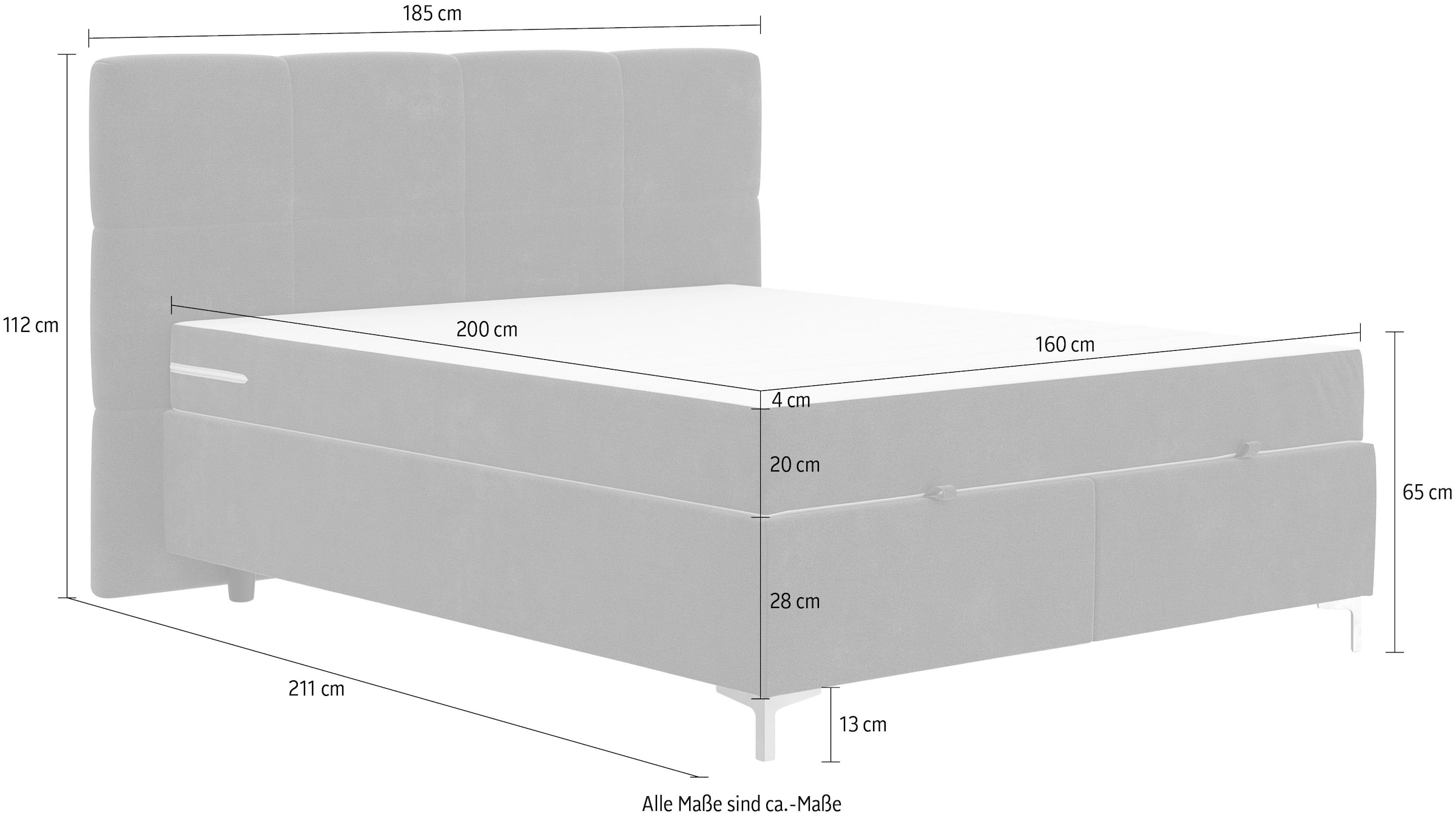 COTTA Lit de boxe »Kimy inkl. Bettkasten« erhältlich in den Breiten 160x200cm & 180x200cm