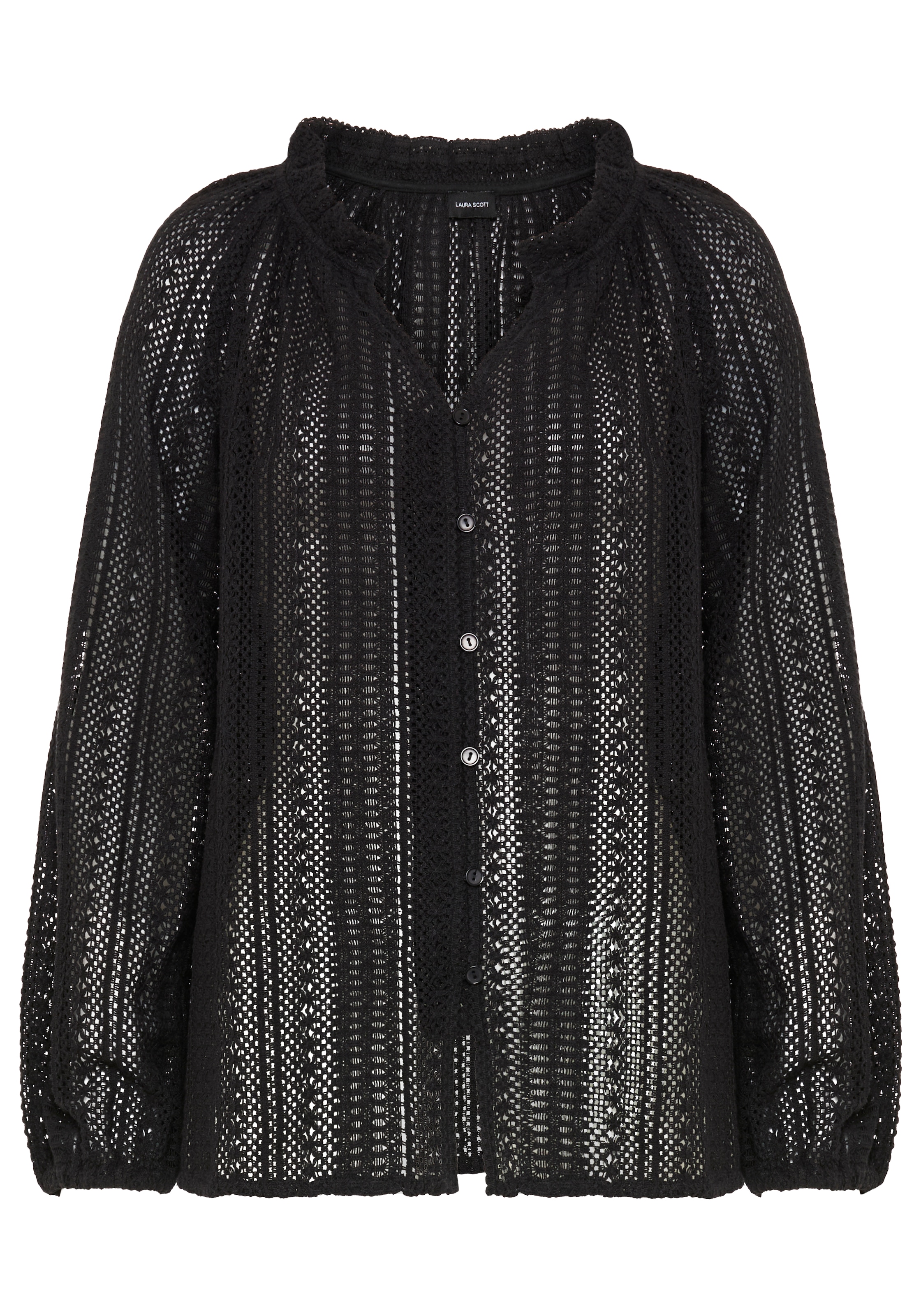 Laura Scott Chemisier à chemise in Häkeloptik, aus Baumwolle
